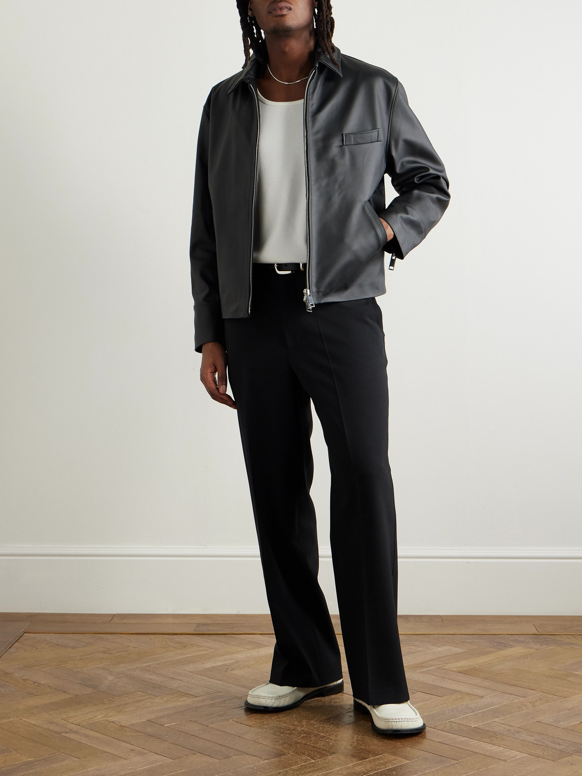 SECOND / LAYER ZOOTY STRAIGHT-LEG STRETCH-WOOL TROUSERS