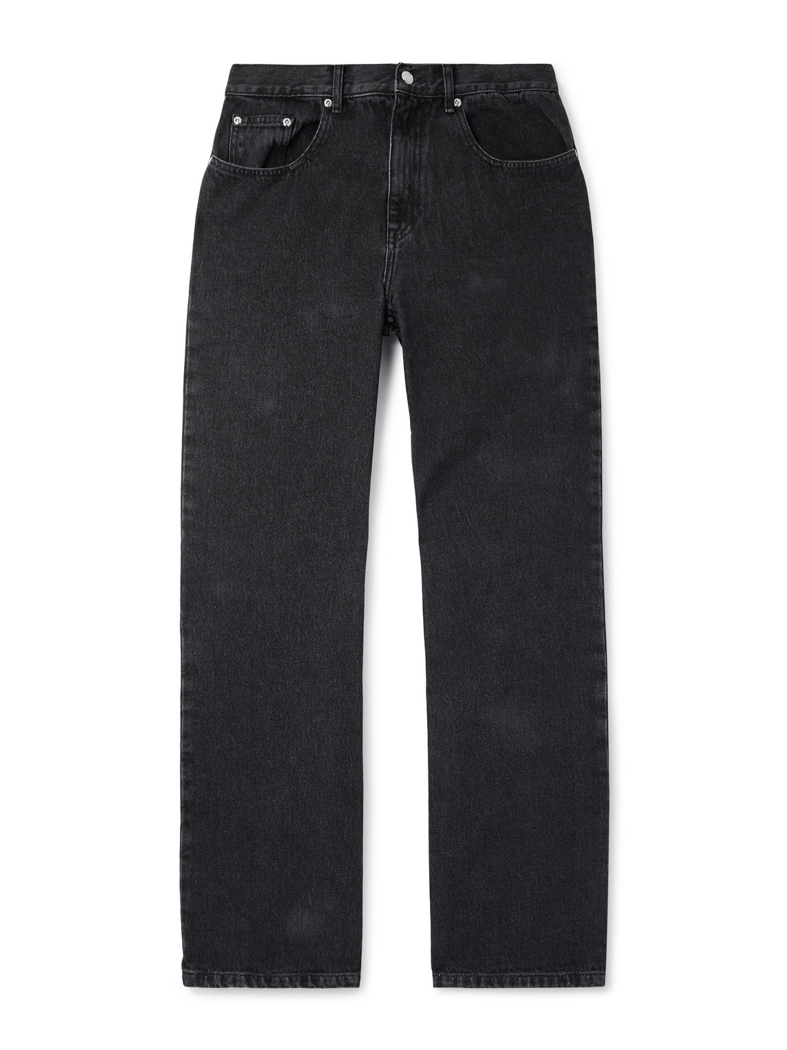Second / Layer Valluco Straight-leg Stone-washed Jeans In Black