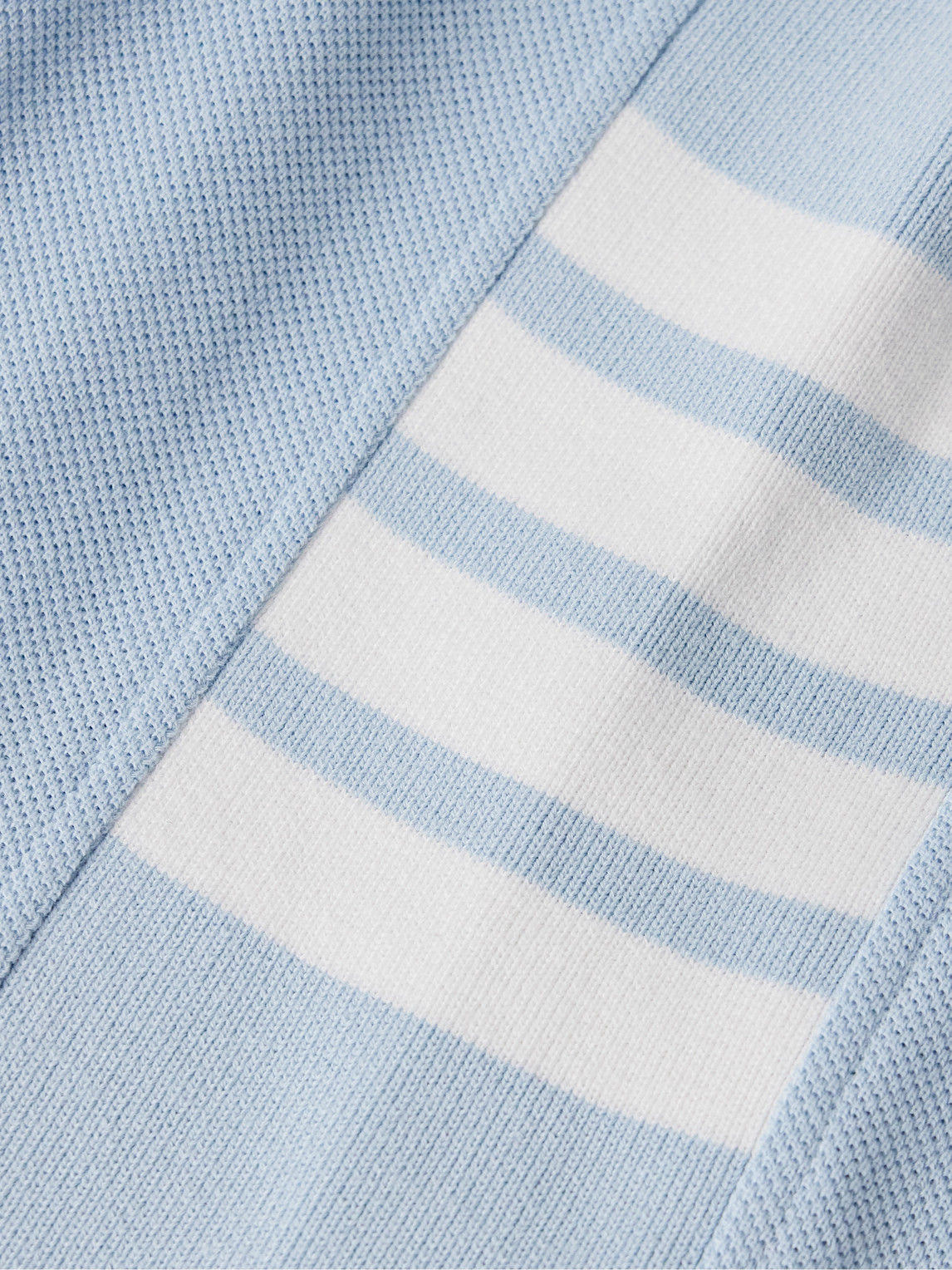 Logo-Appliquéd Striped Cotton-Piqué Polo Shirt
