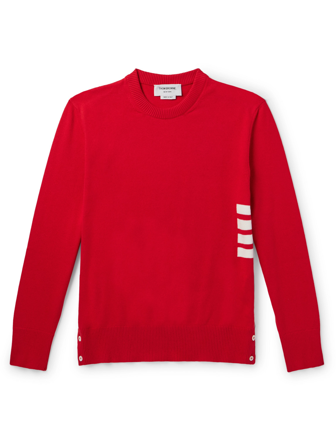 Thom Browne Striped Cotton Sweatshirt In Red