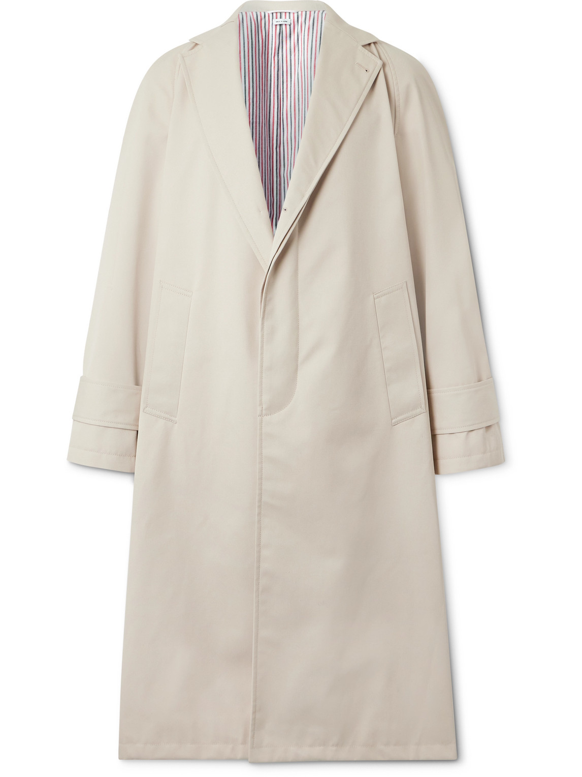Thom Browne Twill Trench Coat In Neutrals