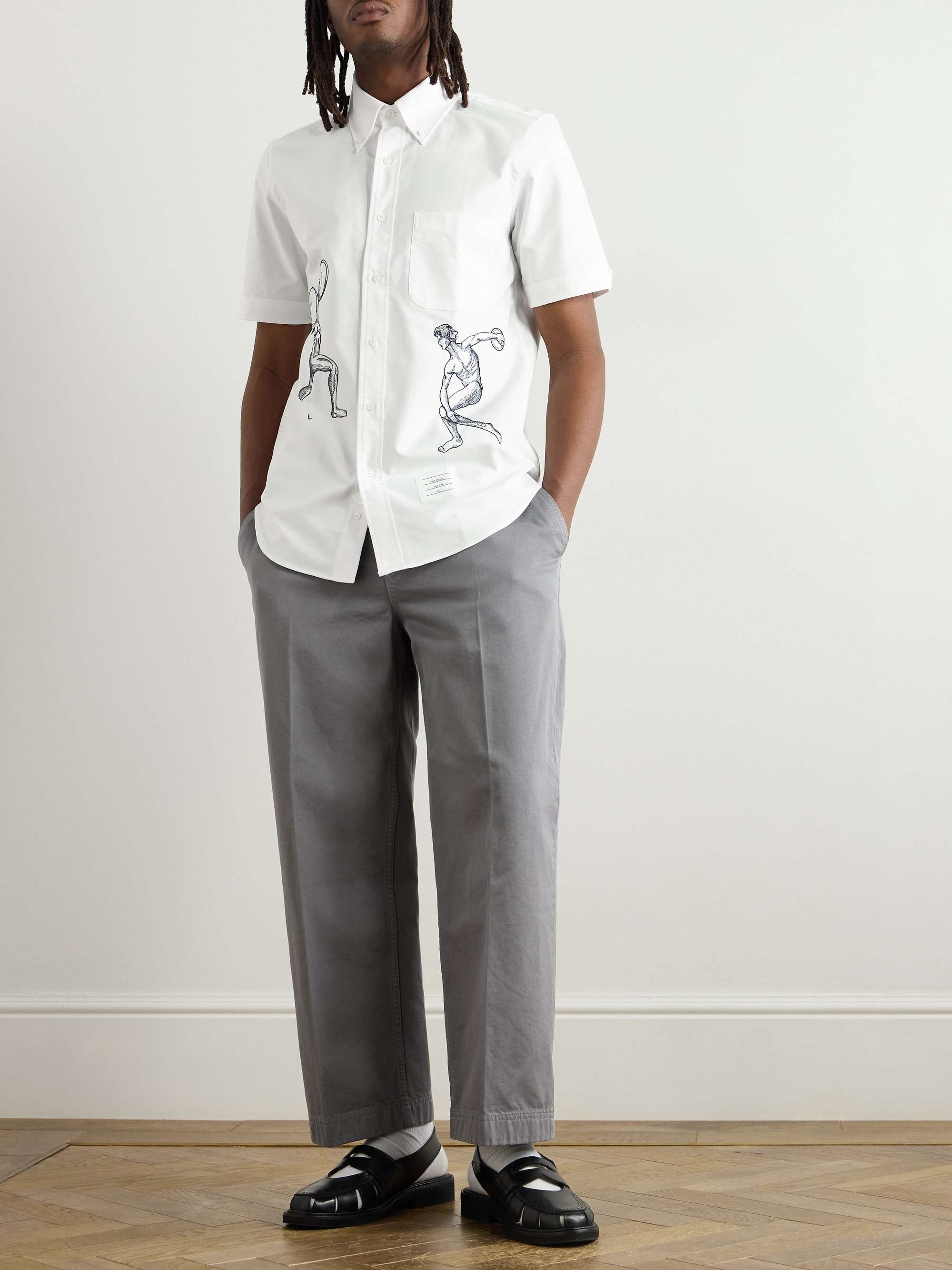 THOM BROWNE Tapered Striped Loopback Cotton-Jersey THOM BROWNE Tapered Striped Loopback Cotton-Jersey