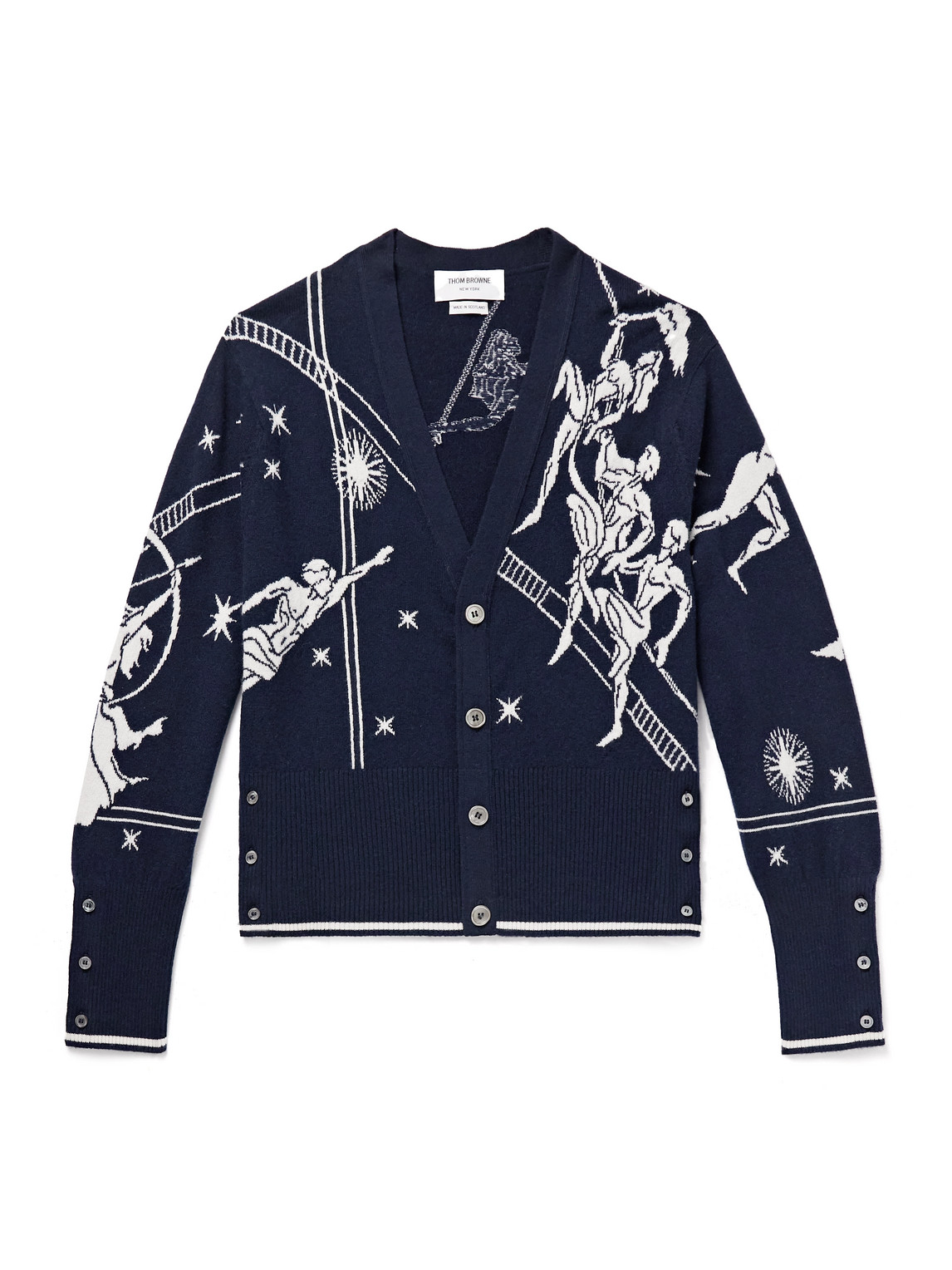 Olympic Constellation Slim-Fit Jacquard-Knit Cashmere Cardigan