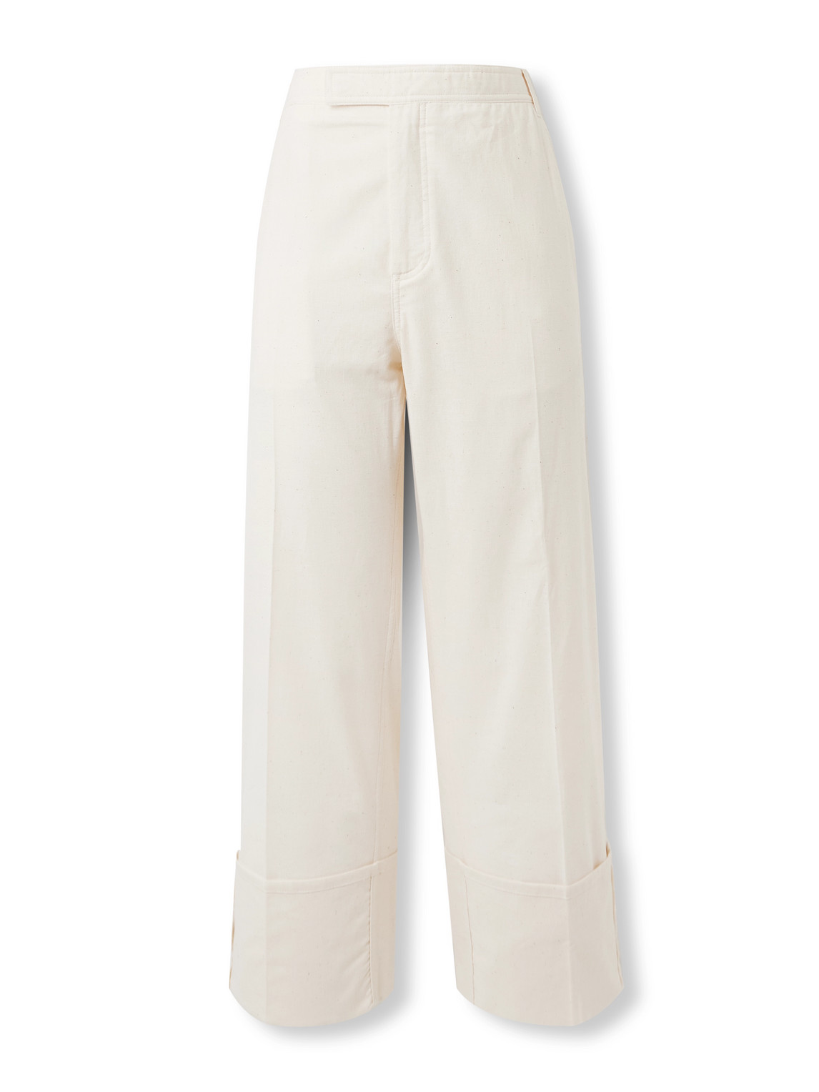 Straight-Leg Embroidered Cotton-Muslin Trousers