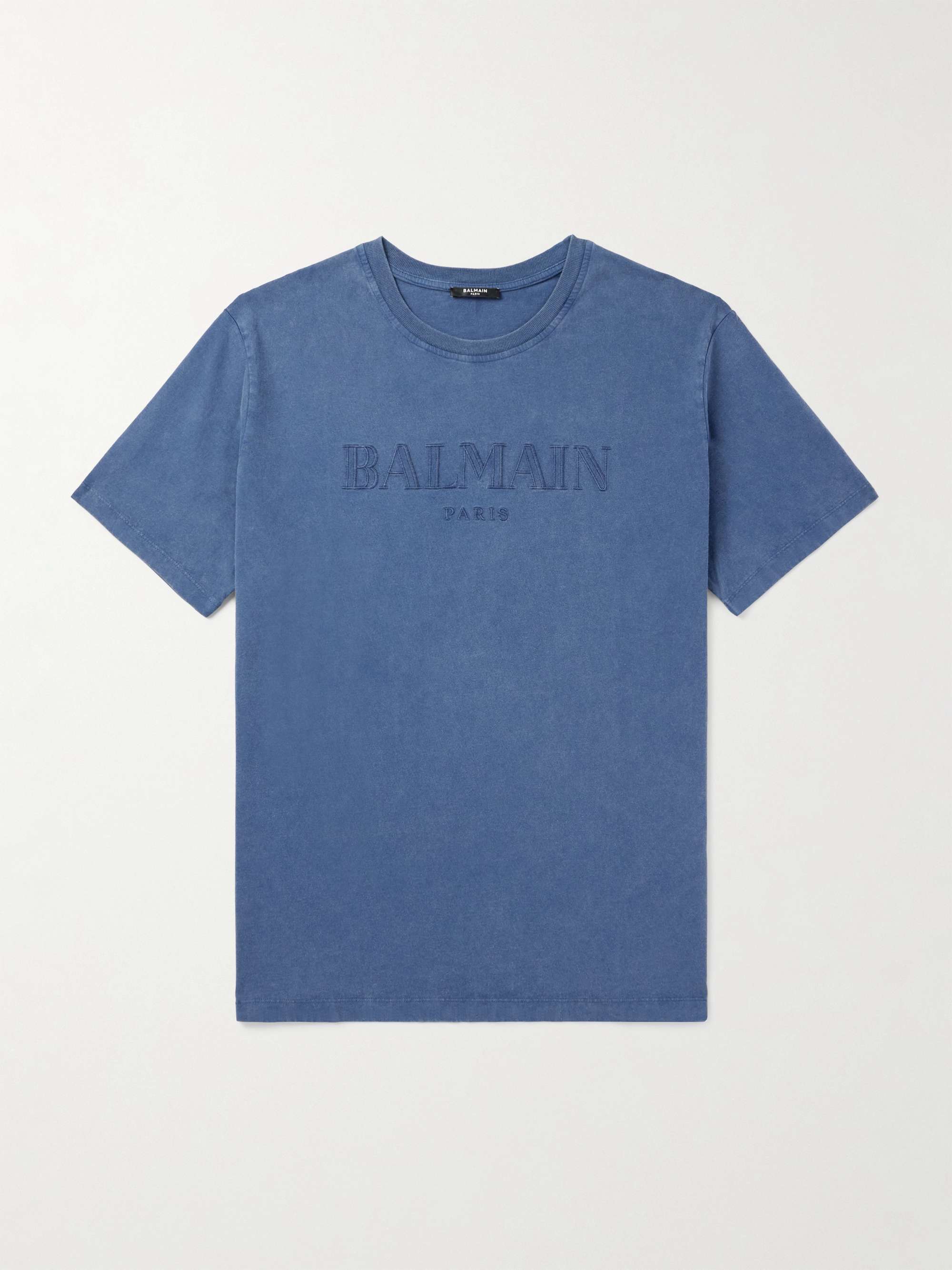 Balmain printed cotton jersey t shirt deals