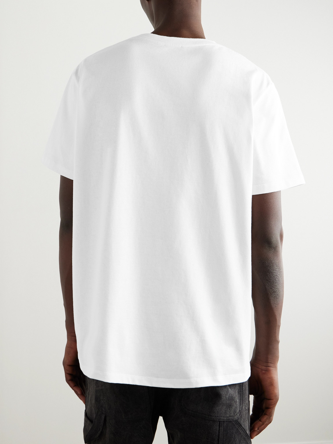 Balmain Men White Crewneck T-shirt With Maxi Logo Lettering On The Front In Cotton Man