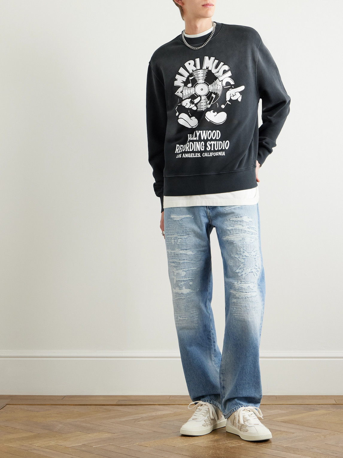 Amiri アミリ / Printed cotton jersey sweatshirt Amiri Logo cotton jersey sweatshirt Amiri
