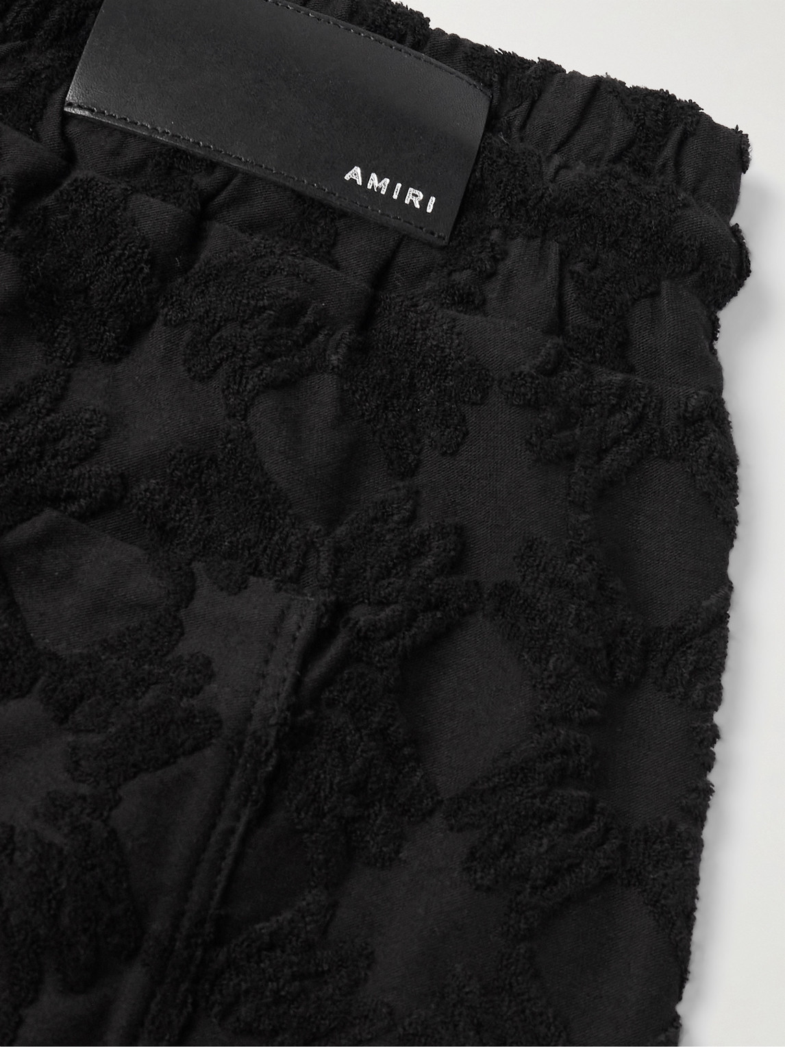 Amiri Black Bermuda Shorts With All-over Ma Quads Motif And Embroidered Logo On The Front In Black