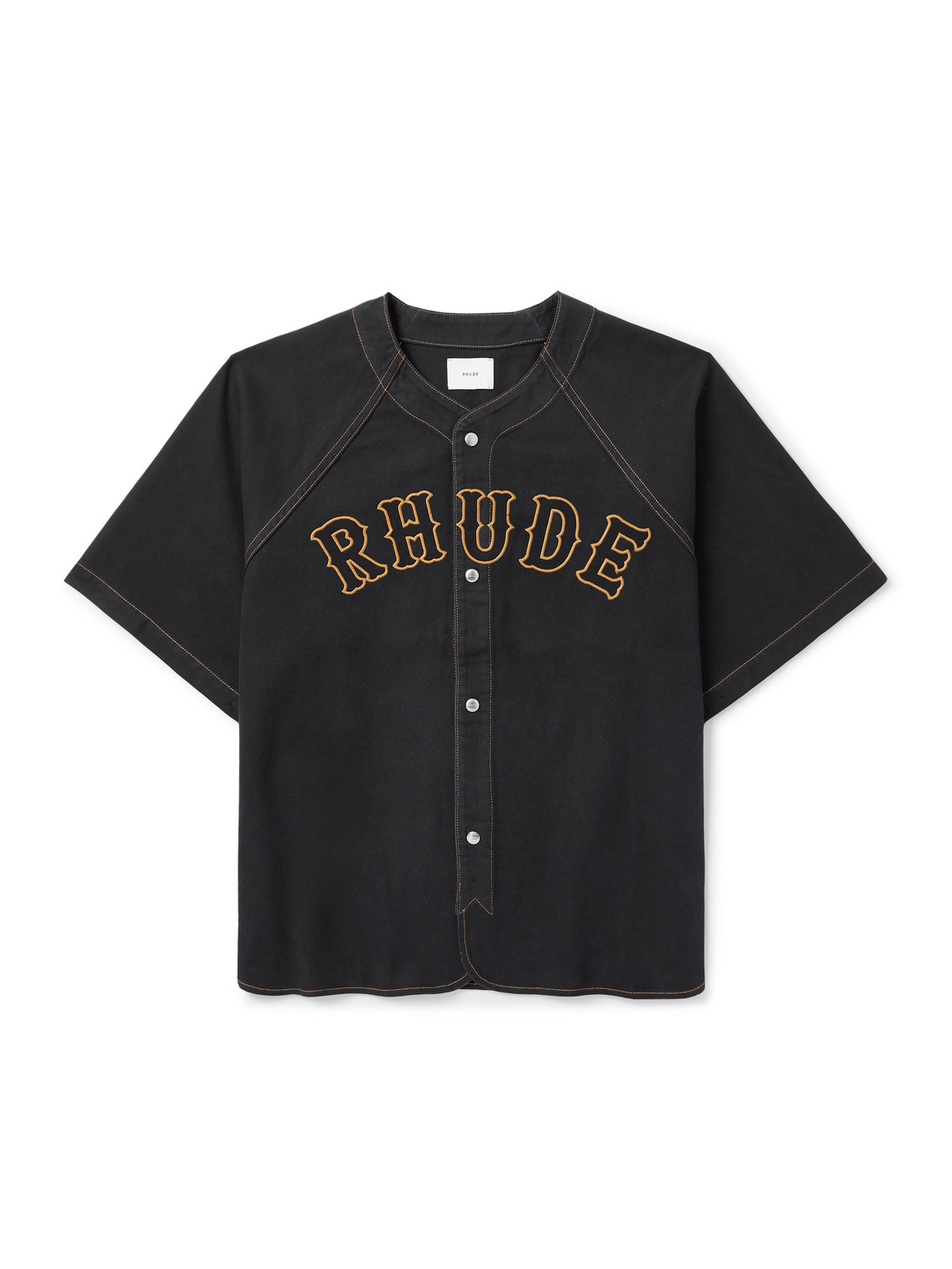 Logo-Embroidered Denim Baseball Shirt