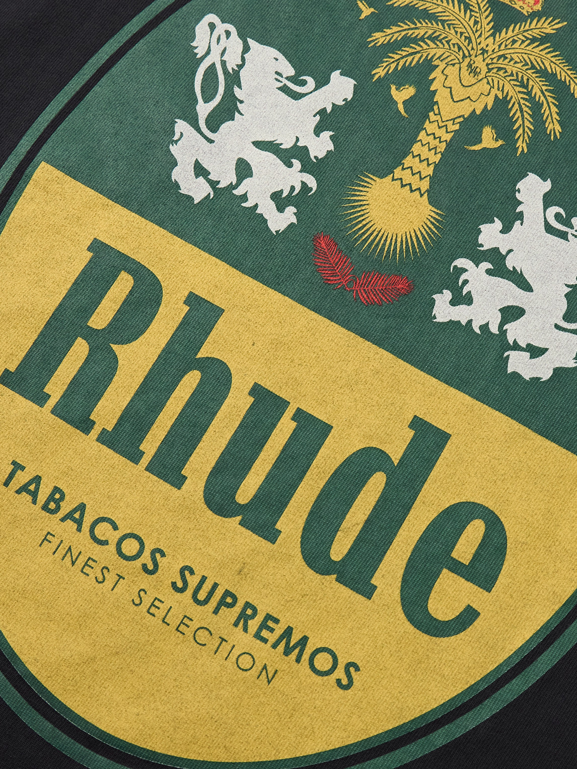 Rhude Tobacco Logo-print Cotton-jersey T-shirt In Black
