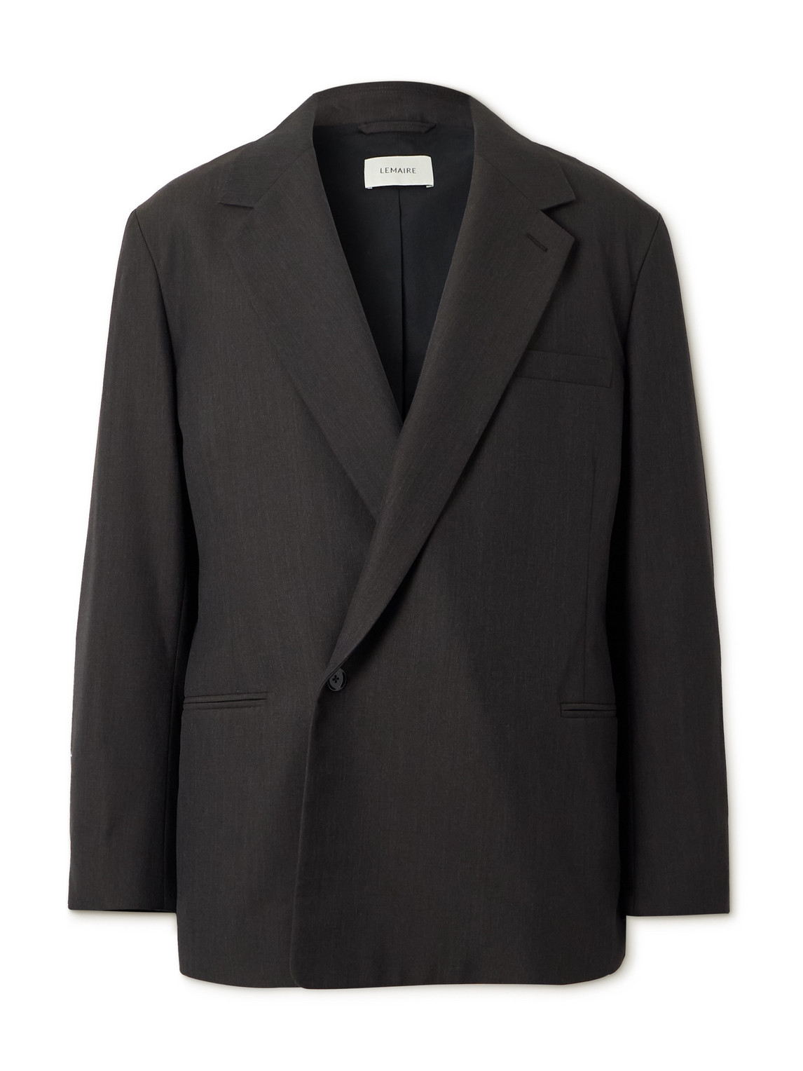 Lemaire Double-breasted Grain De Poudre Blazer In Brown