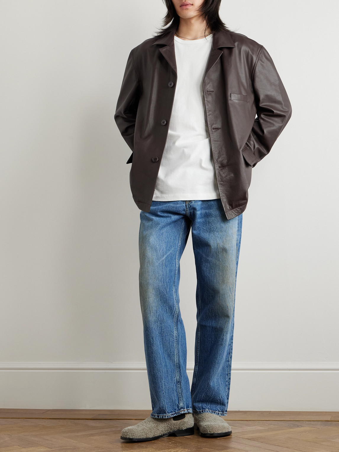 Lemaire | 80C15U568VC | Brown | Leather Jacket - Men_ | $1436