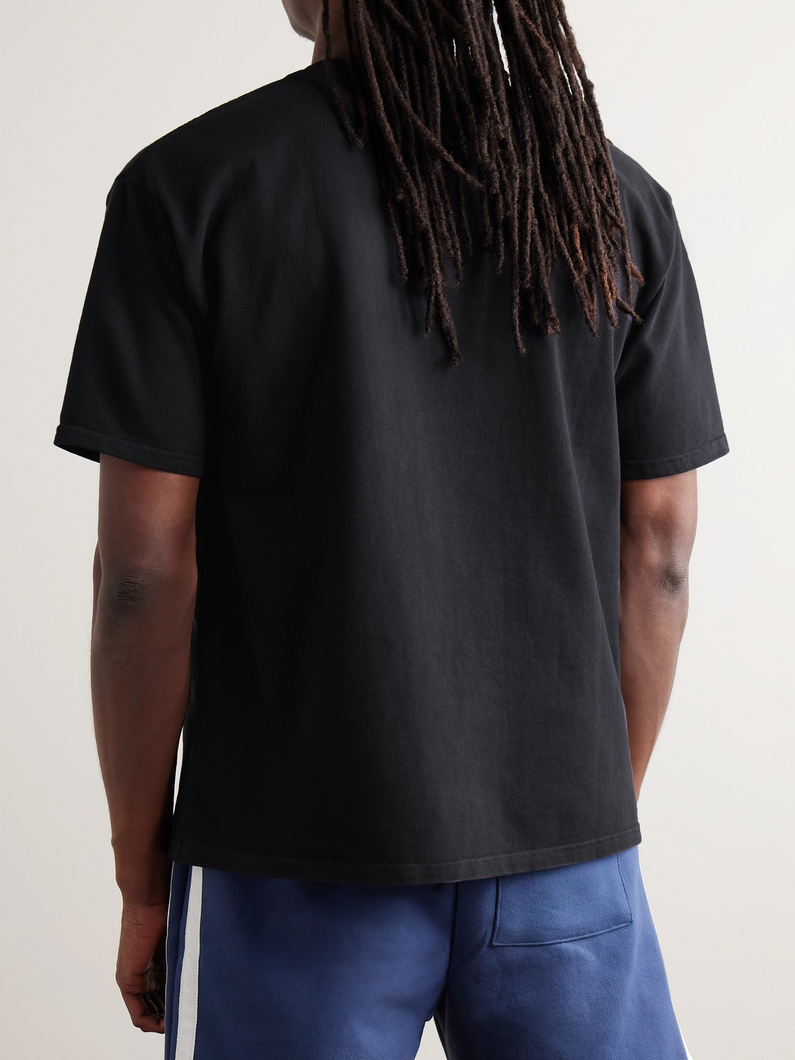 Rhude Cadre Noir Logo-print Cotton-jersey T-shirt In Black