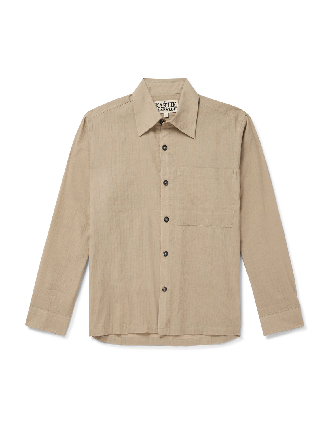 Kartik Research Striped Metallic Cotton-jacquard Shirt In Neutrals