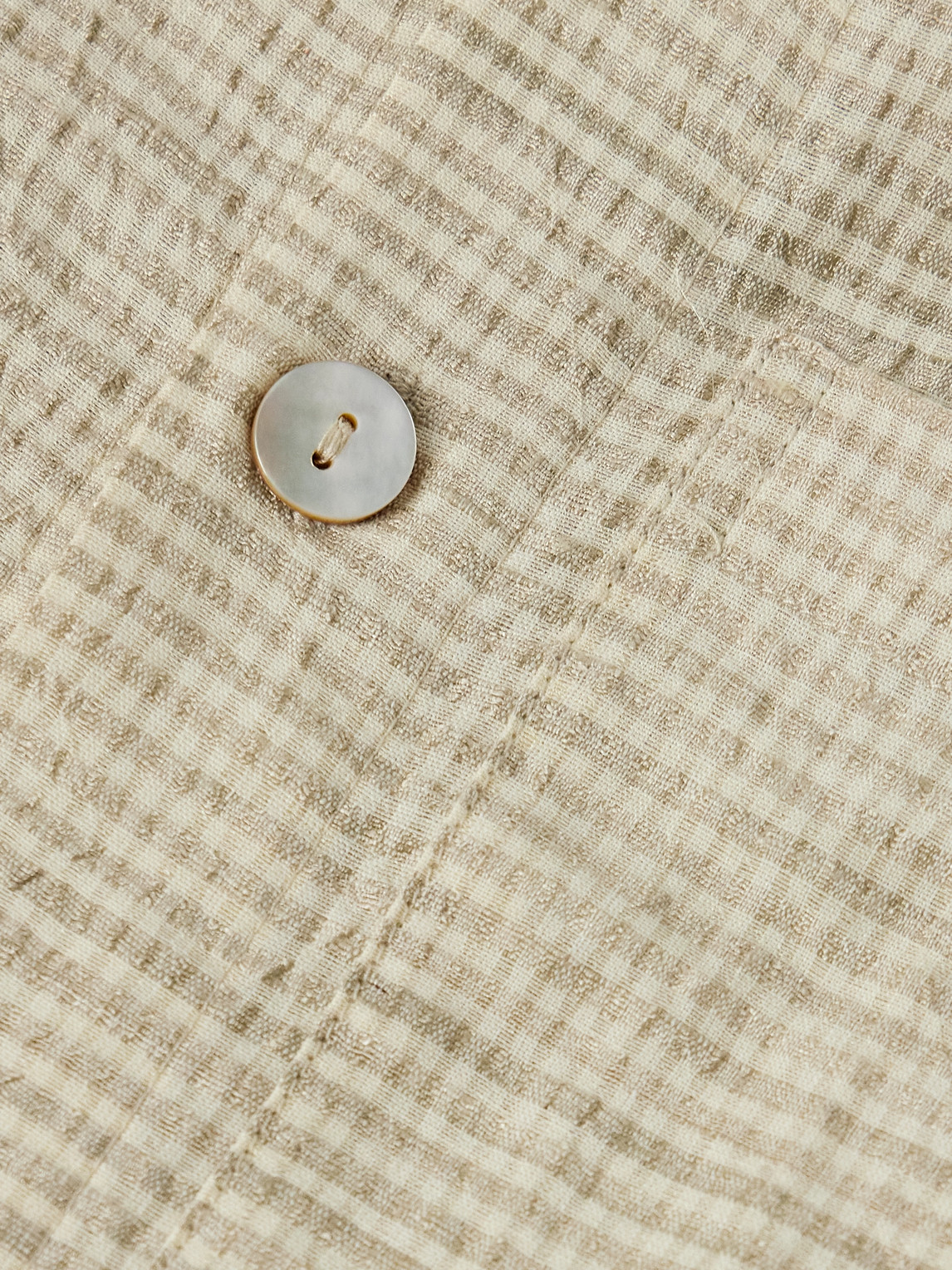 Shop Kartik Research Checked Cotton And Silk-blend Shirt In Green