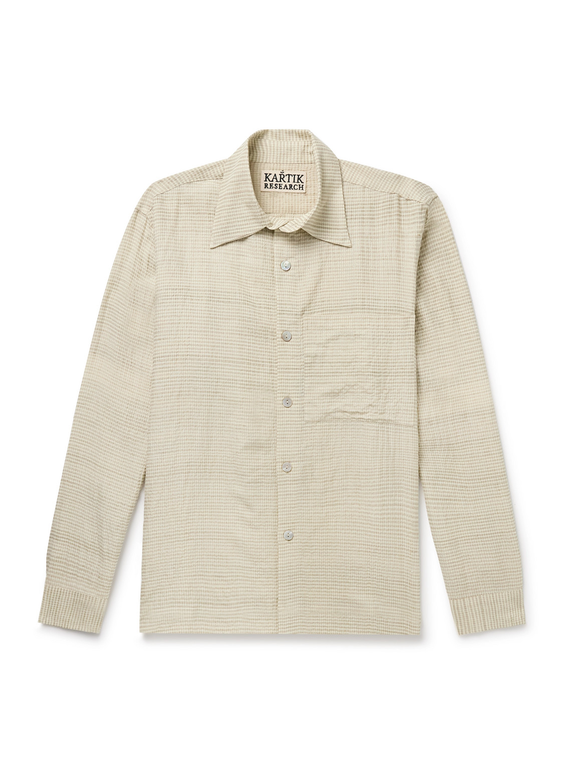 Checked Cotton and Silk-Blend Shirt