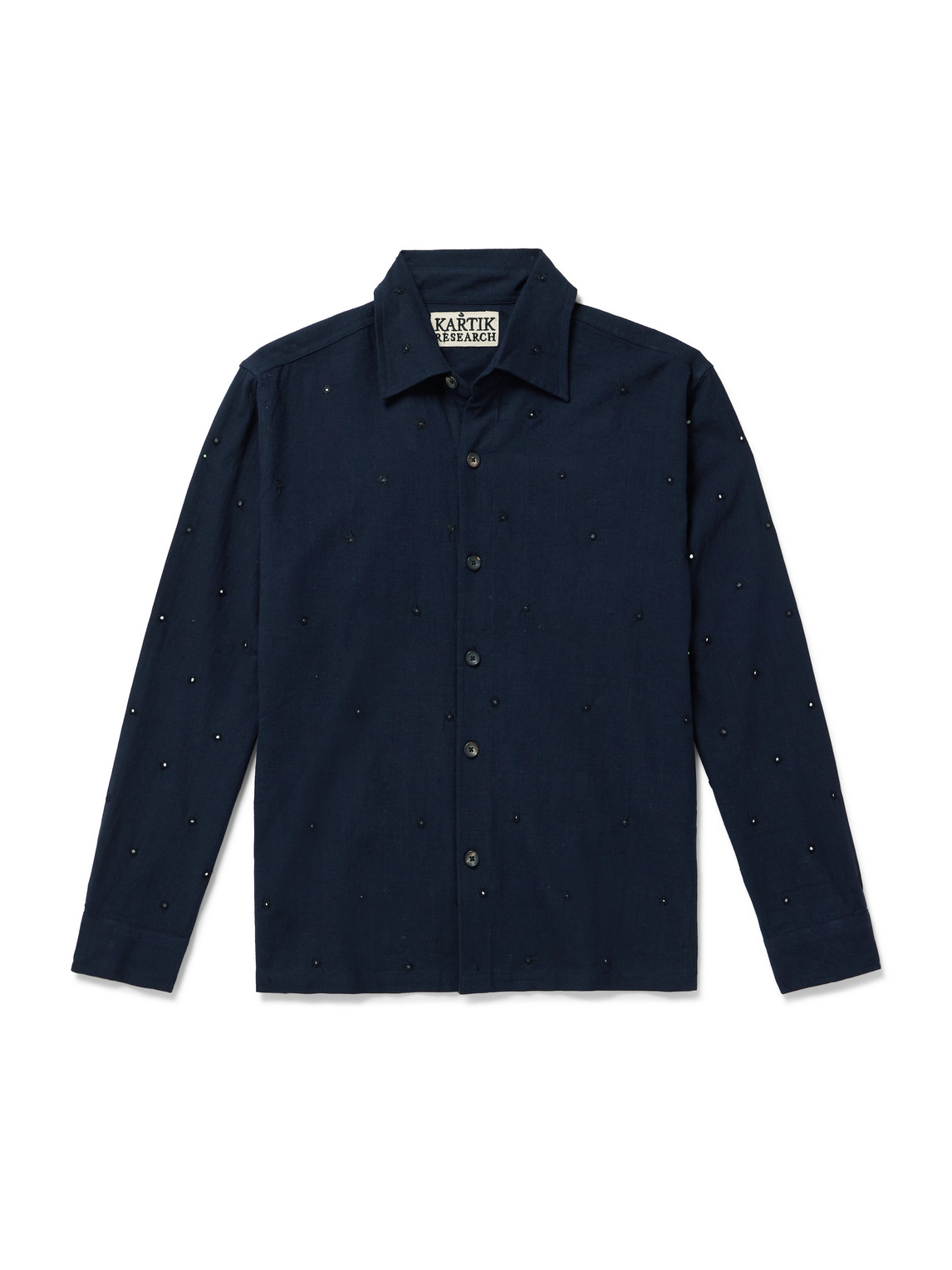 Kartik Research Embellished Cotton Shirt In Black
