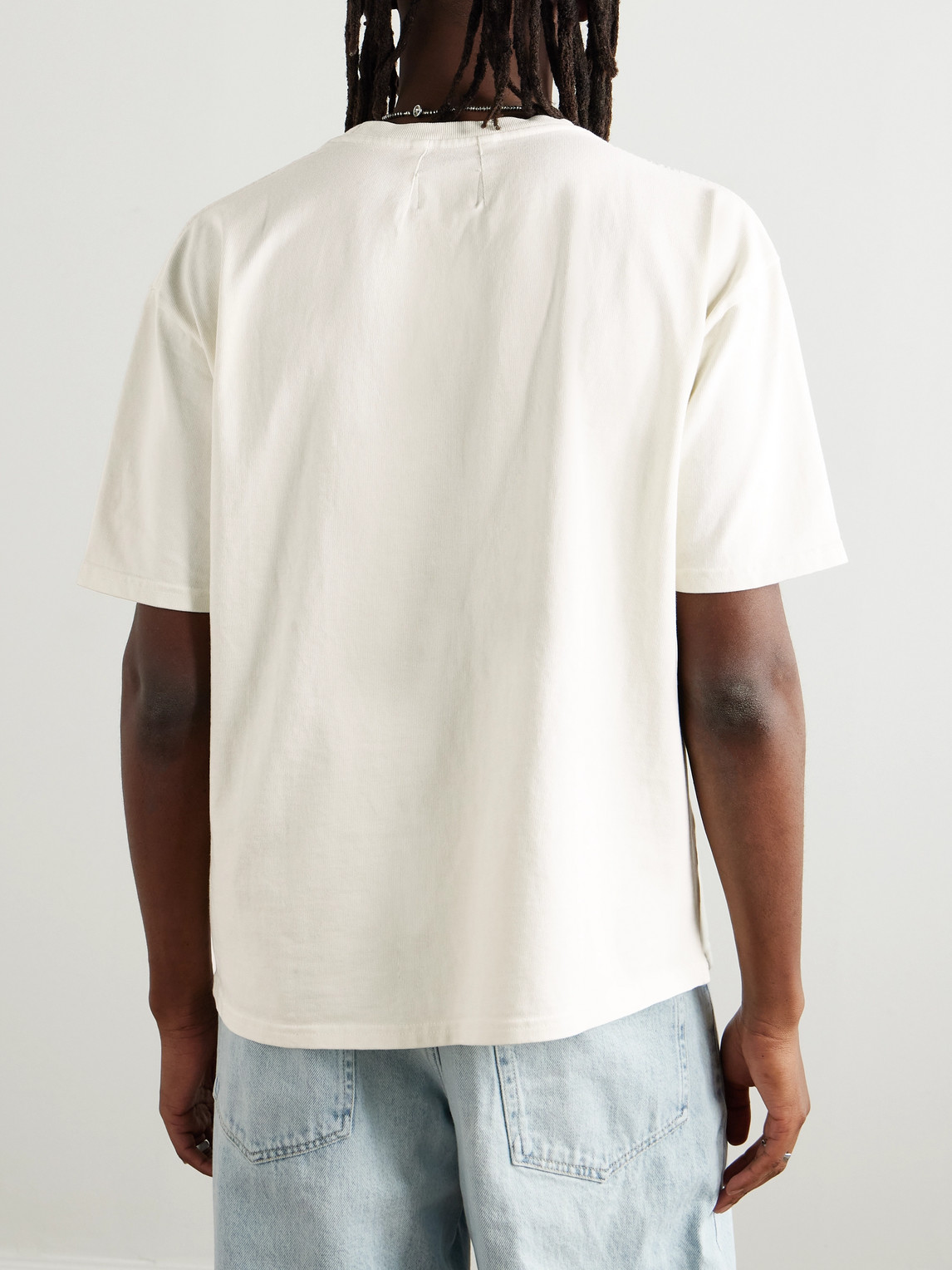 Shop Rhude Bay Of Angels Logo-print Cotton-jersey T-shirt In White