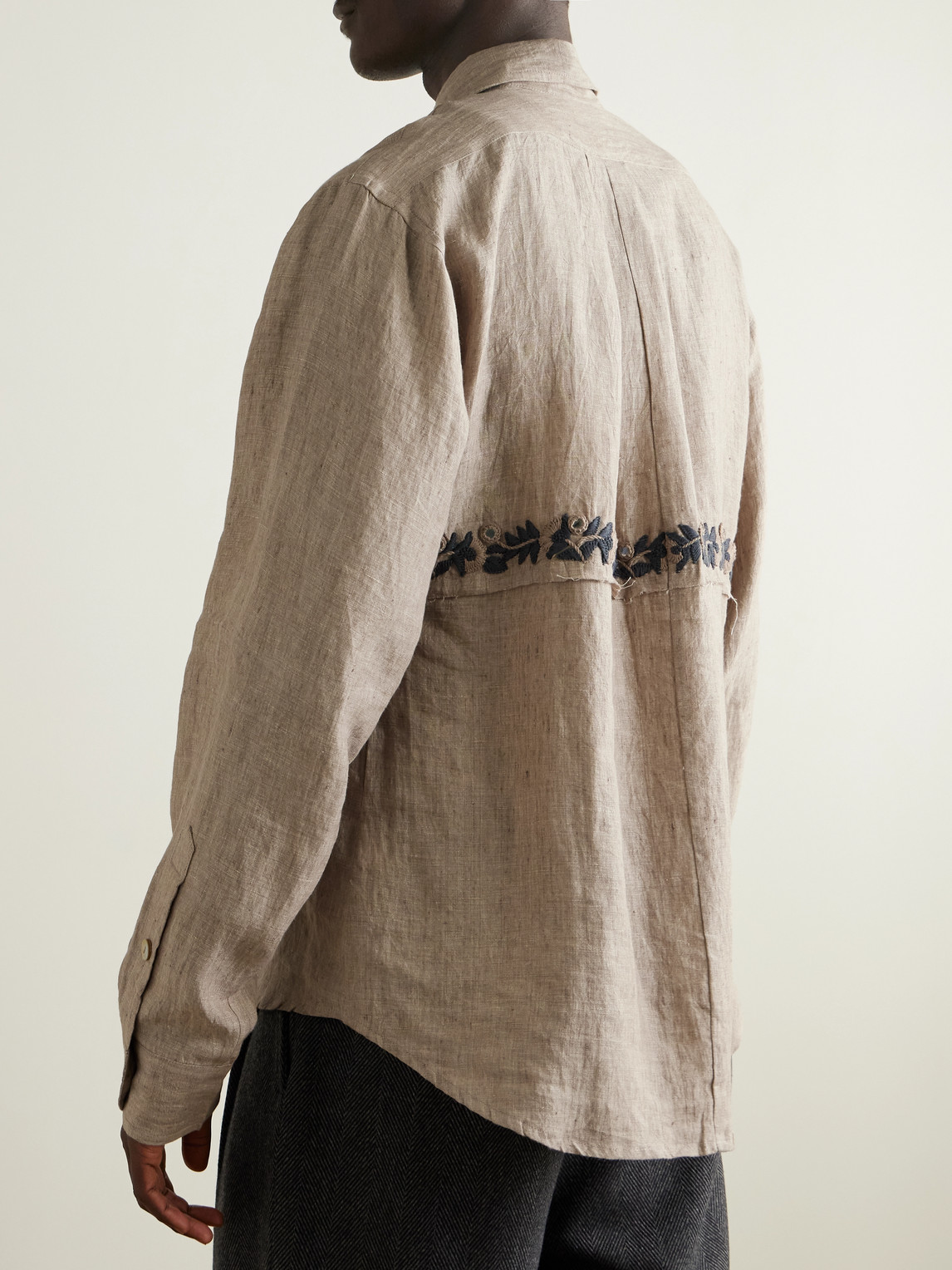 KARTIK RESEARCH EMBROIDERED LINEN SHIRT