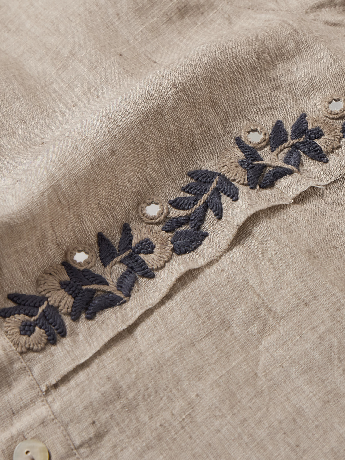 KARTIK RESEARCH EMBROIDERED LINEN SHIRT