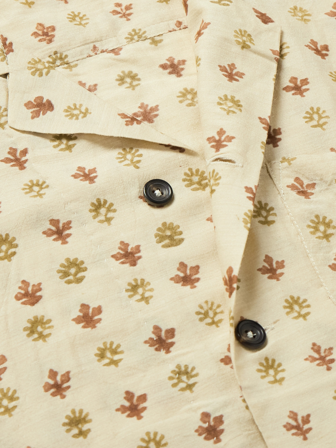 Shop Kartik Research Camp-collar Embroidered Silk Shirt In Neutrals