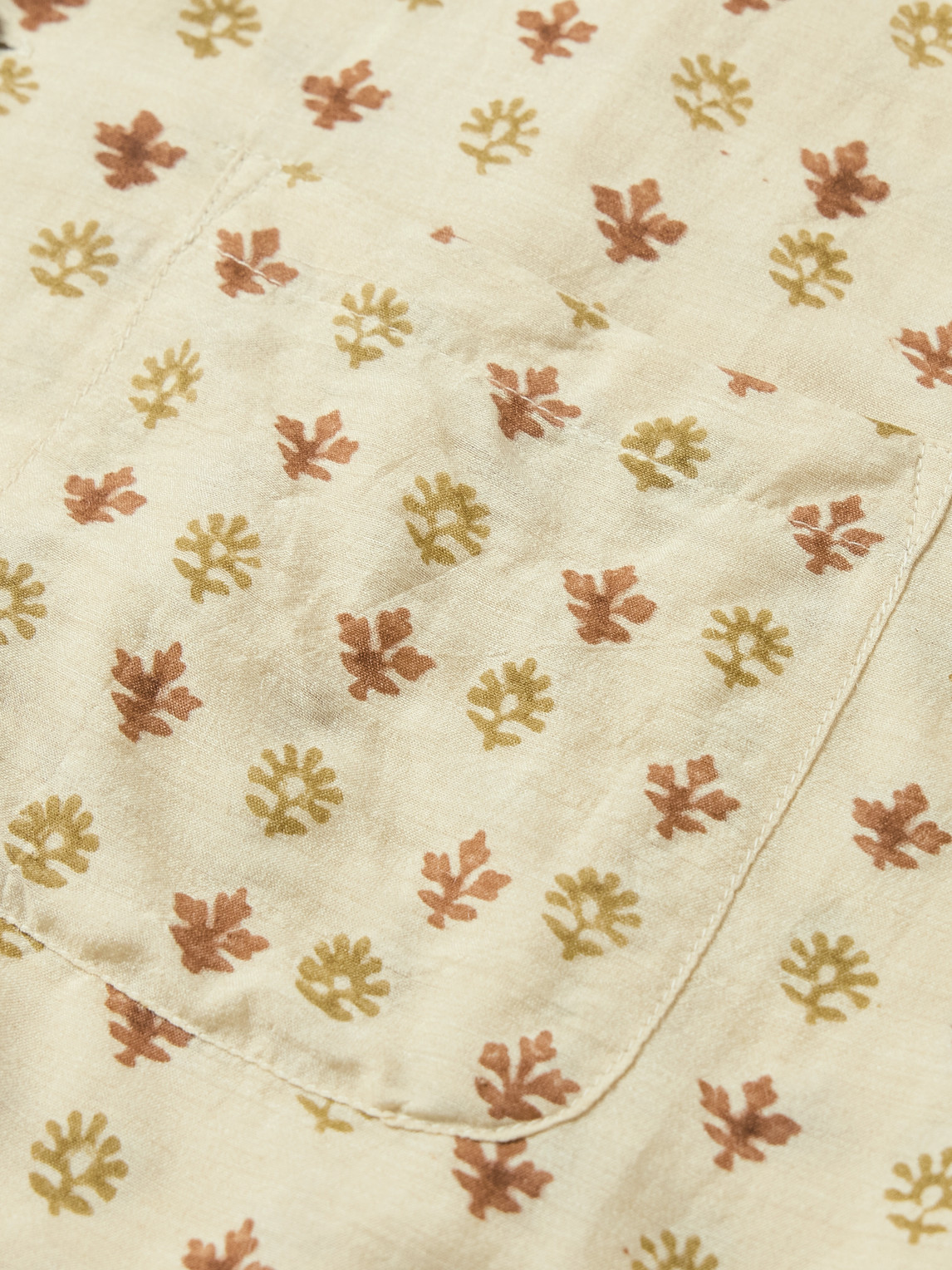 Shop Kartik Research Camp-collar Embroidered Silk Shirt In Neutrals
