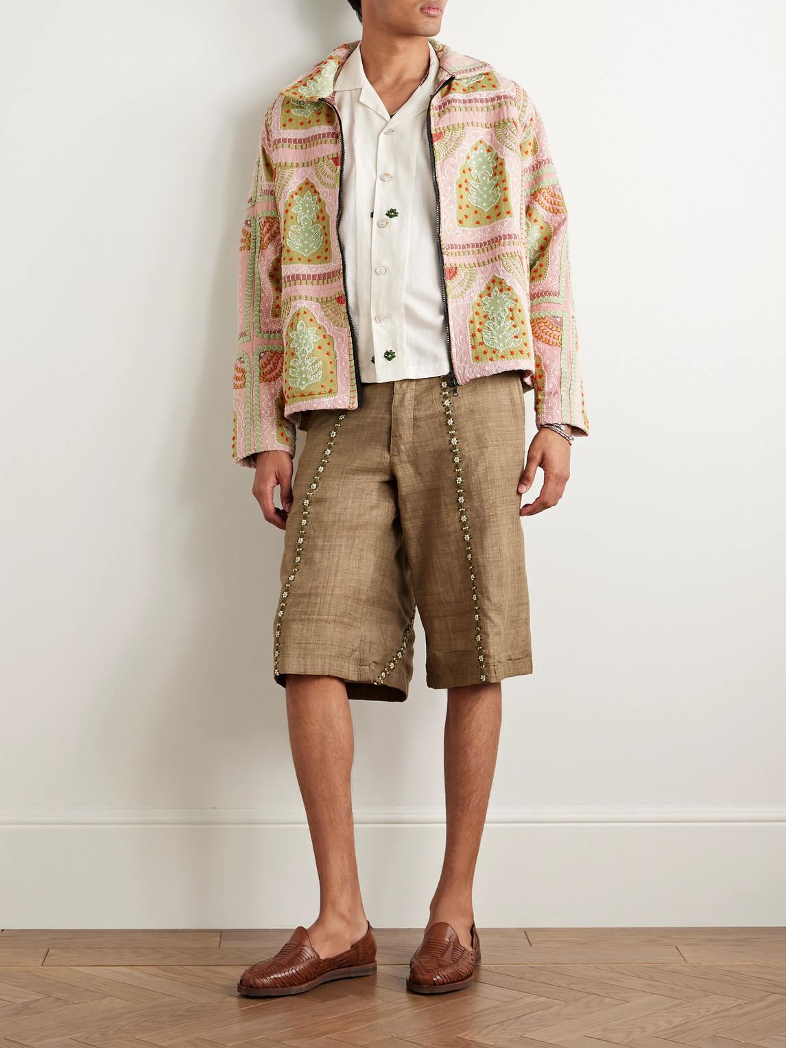 KARTIK RESEARCH PANELLED EMBROIDERED COTTON JACKET