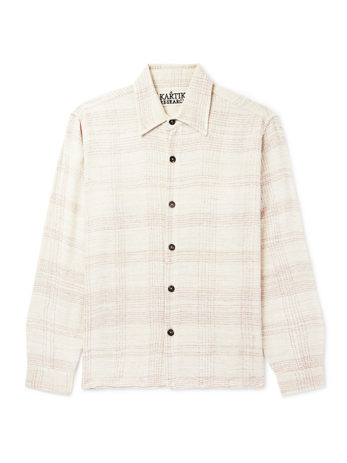 Kartik Research Checked Kantha Silk-gauze Overshirt