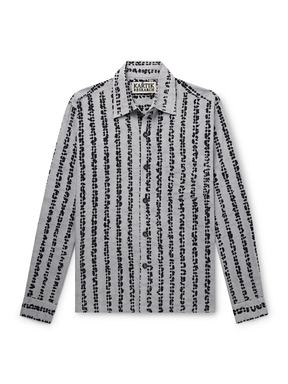 Kartik Research Printed Cotton Shirt In Blue