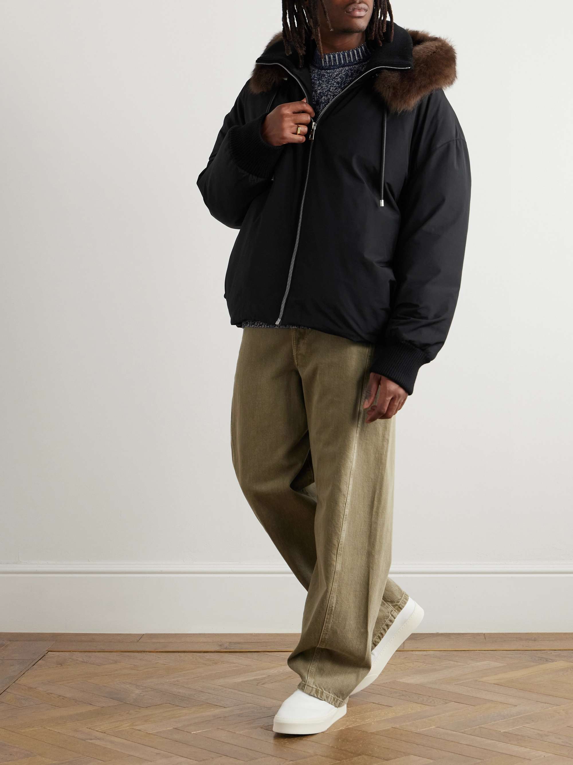 LOEWE Hooded Bomber Jacket | Black | FARFETCH JO