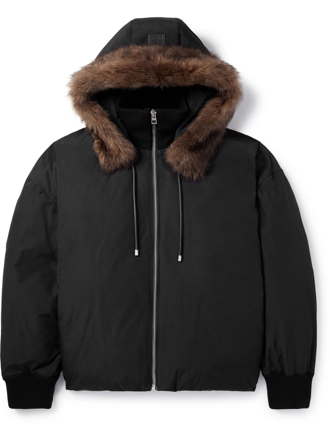 Faux-Fur Trimmed Padded Cotton-Blend Hooded Jacket
