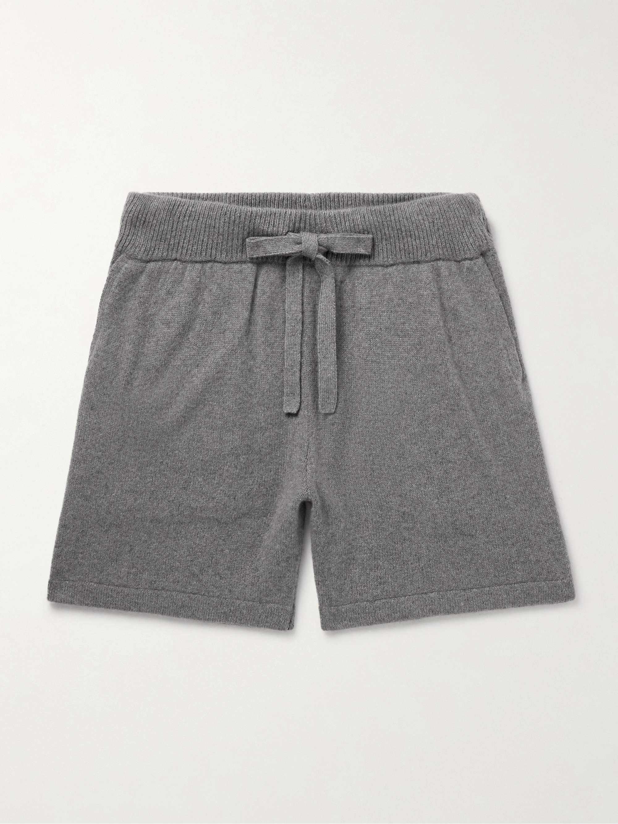 Straight Leg Cashmere Drawstring Shorts