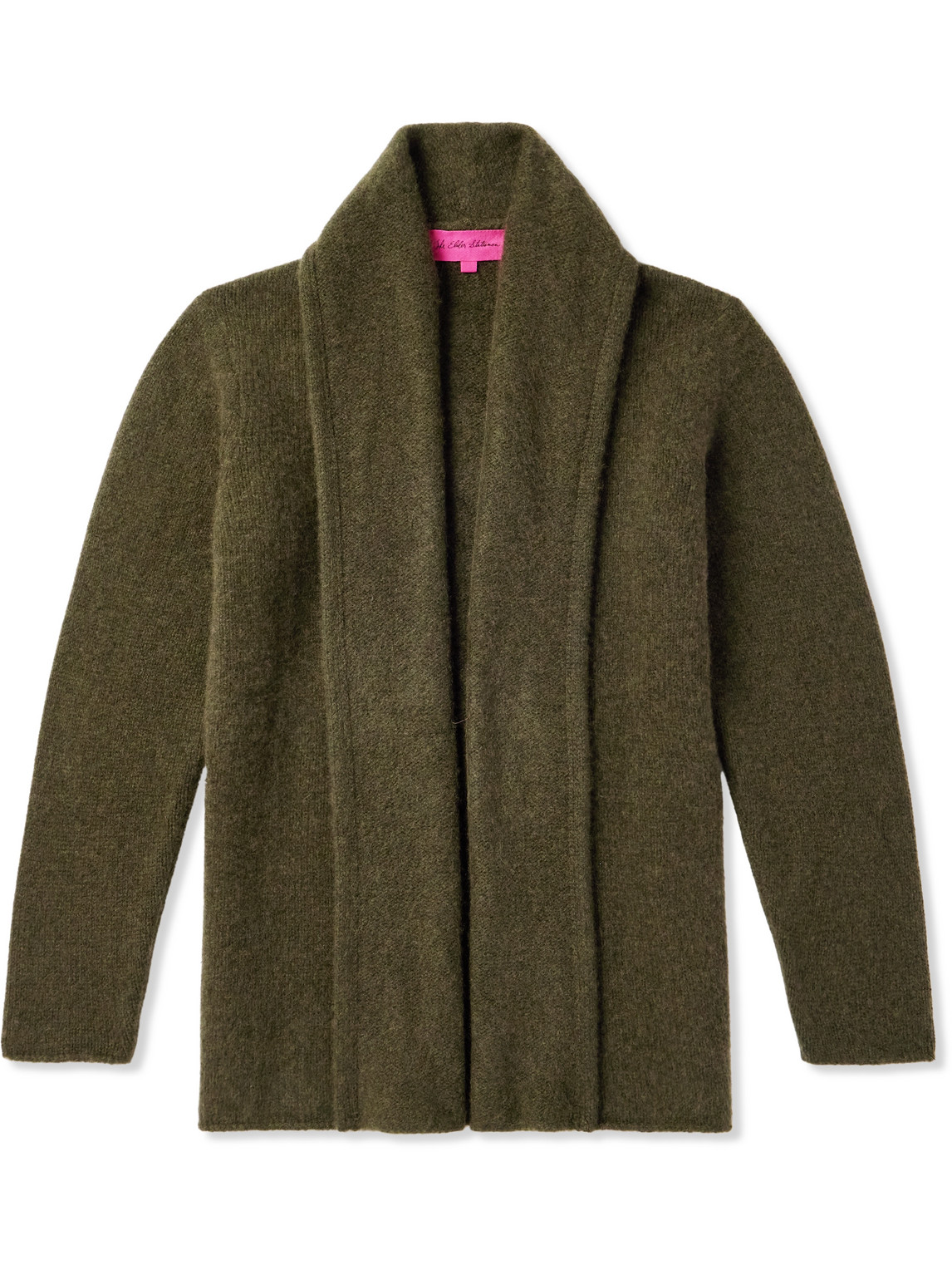 The Elder Statesman Shawl-collar Cashmere Cardigan In Green