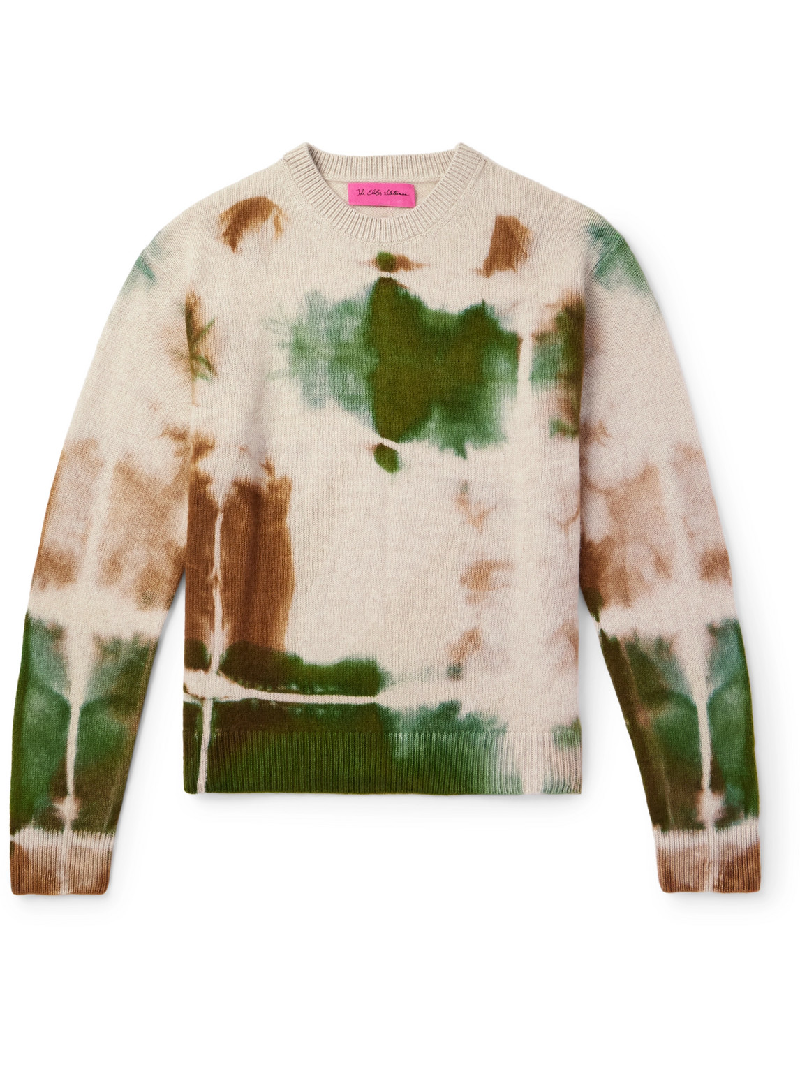 The Elder Statesman Printed Cashemere Sweater In Neutrals