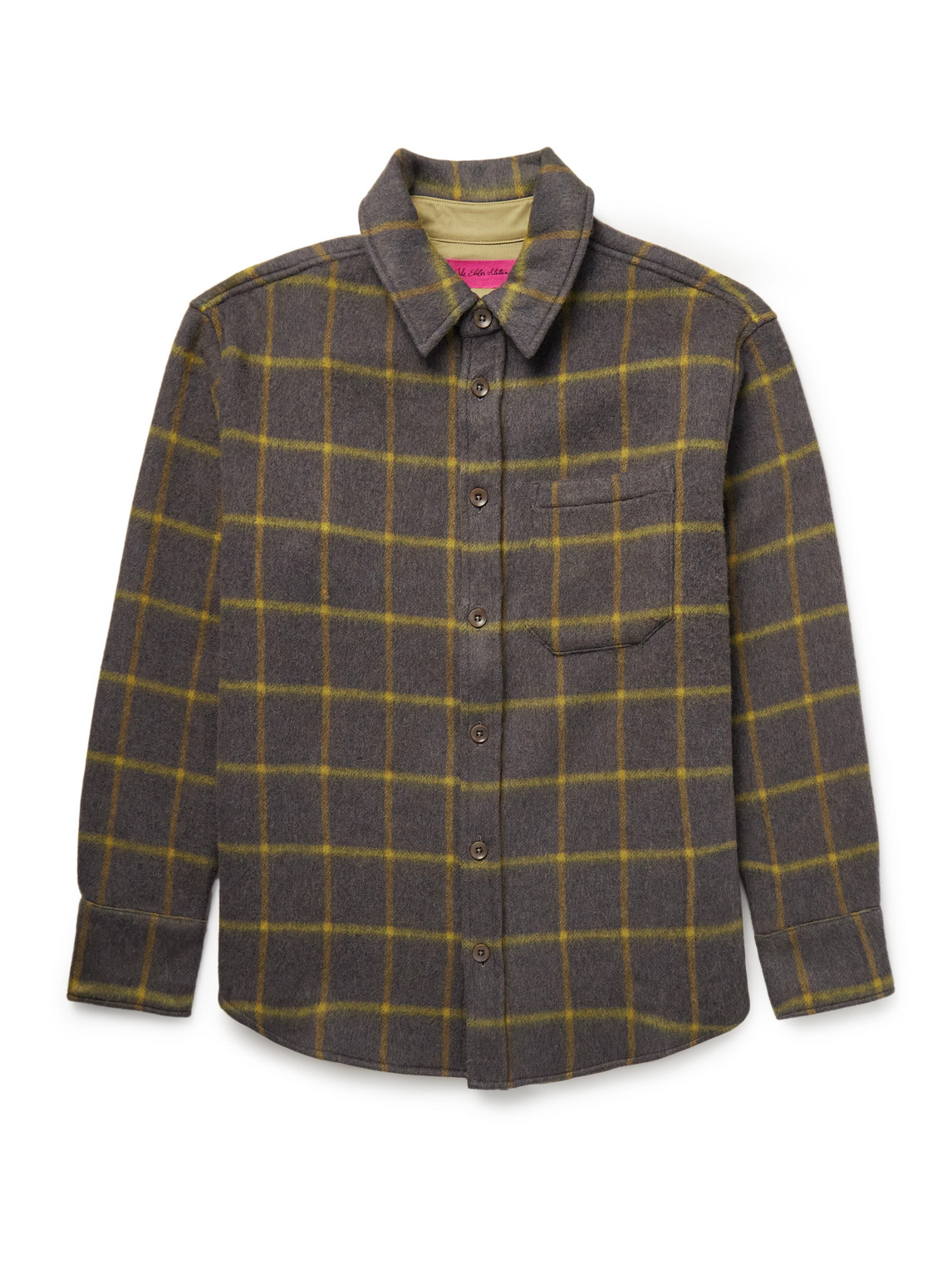Checked Brushed Wool-Blend Overshirt