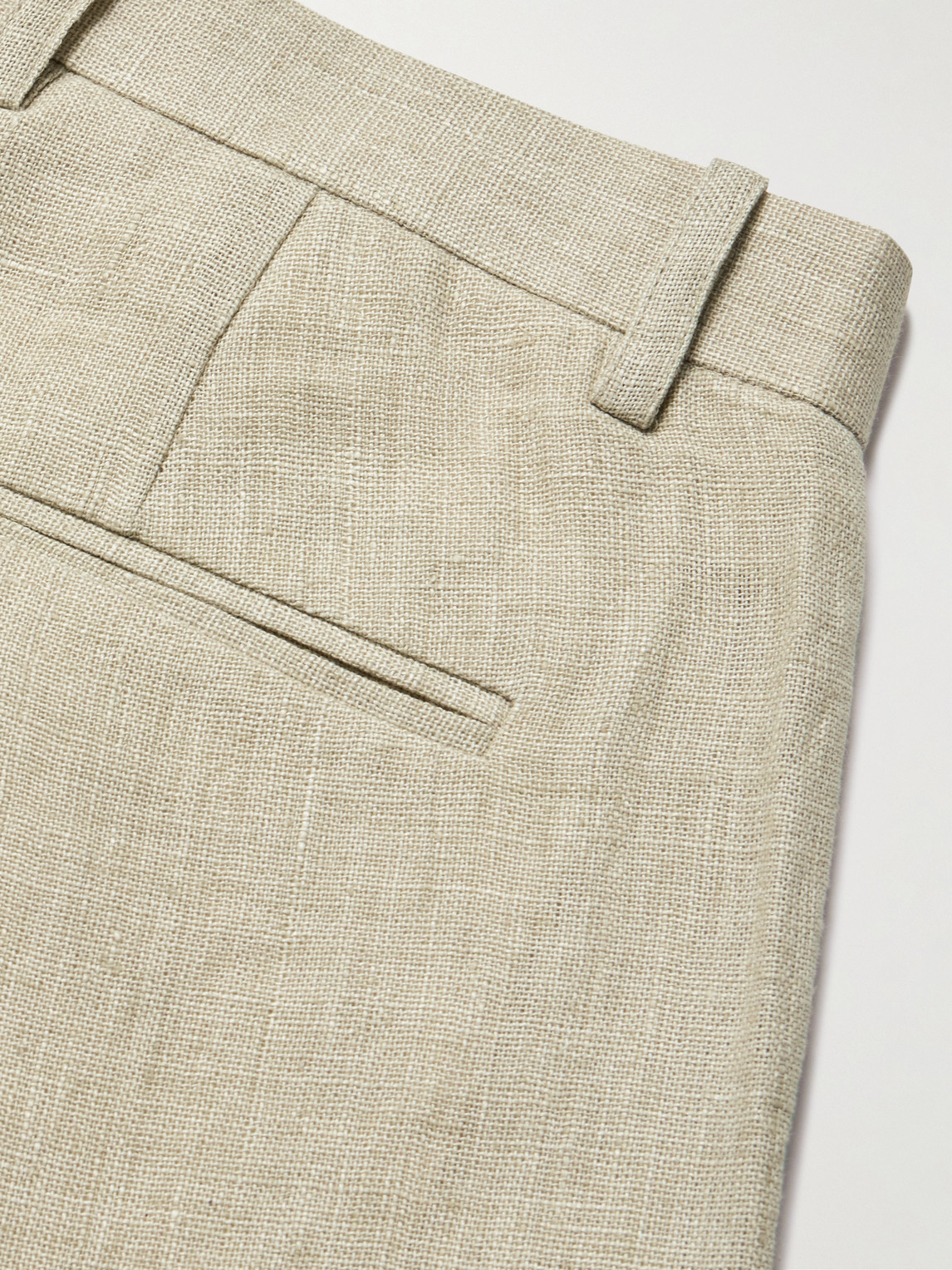 Shop Kartik Research Straight-leg Embroidered Linen Trousers In Neutrals
