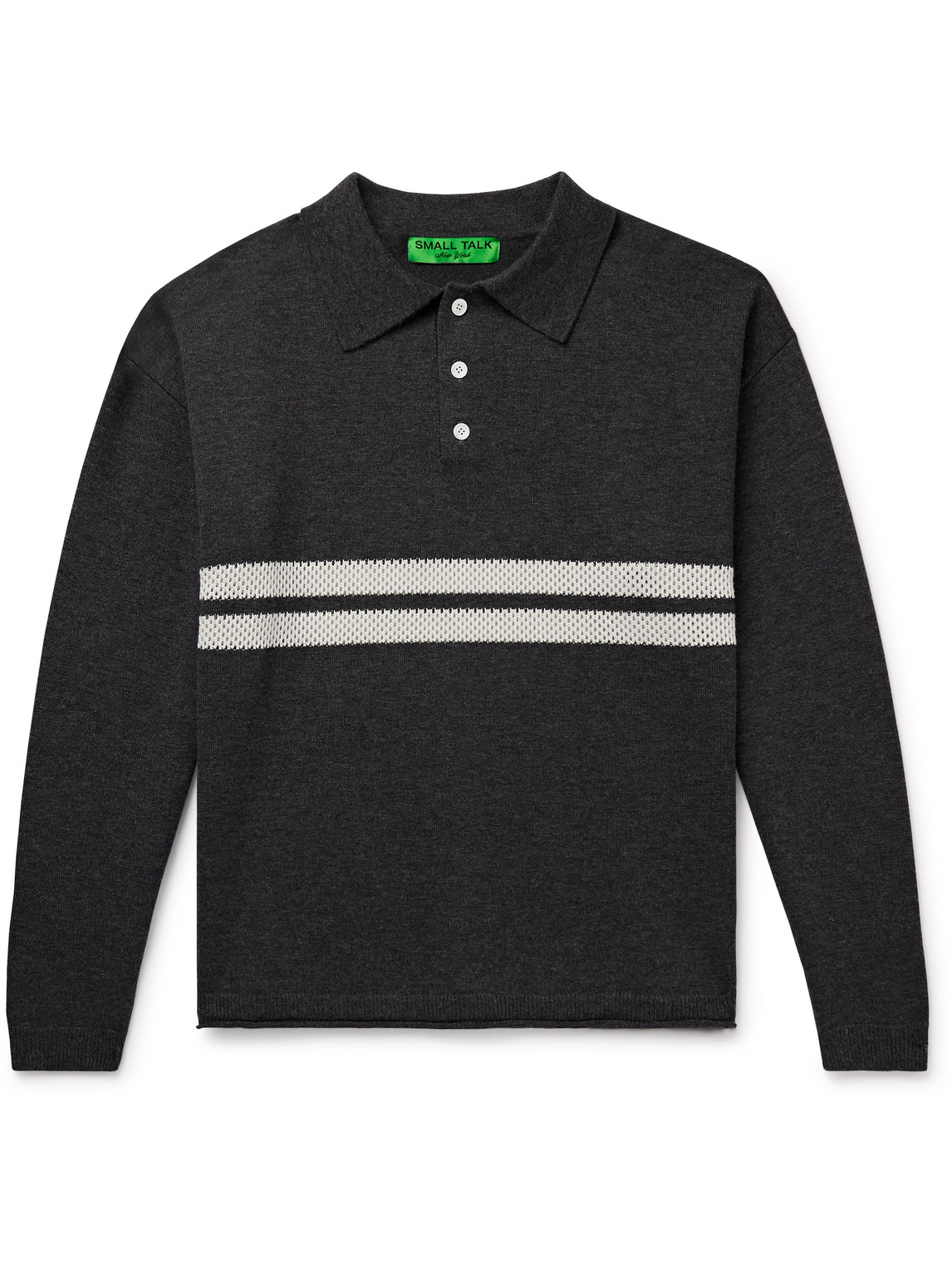 Crochet-Trimmed Merino Wool and Cotton-Blend Polo Shirt