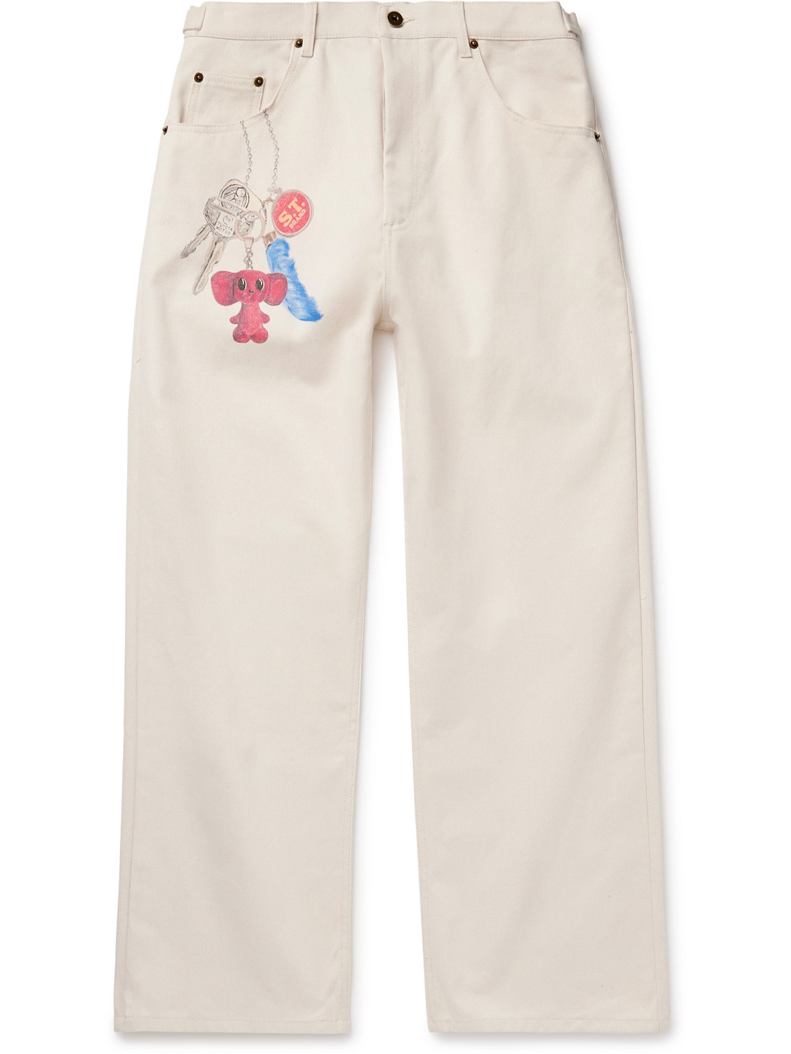 Straight-Leg Printed Jeans