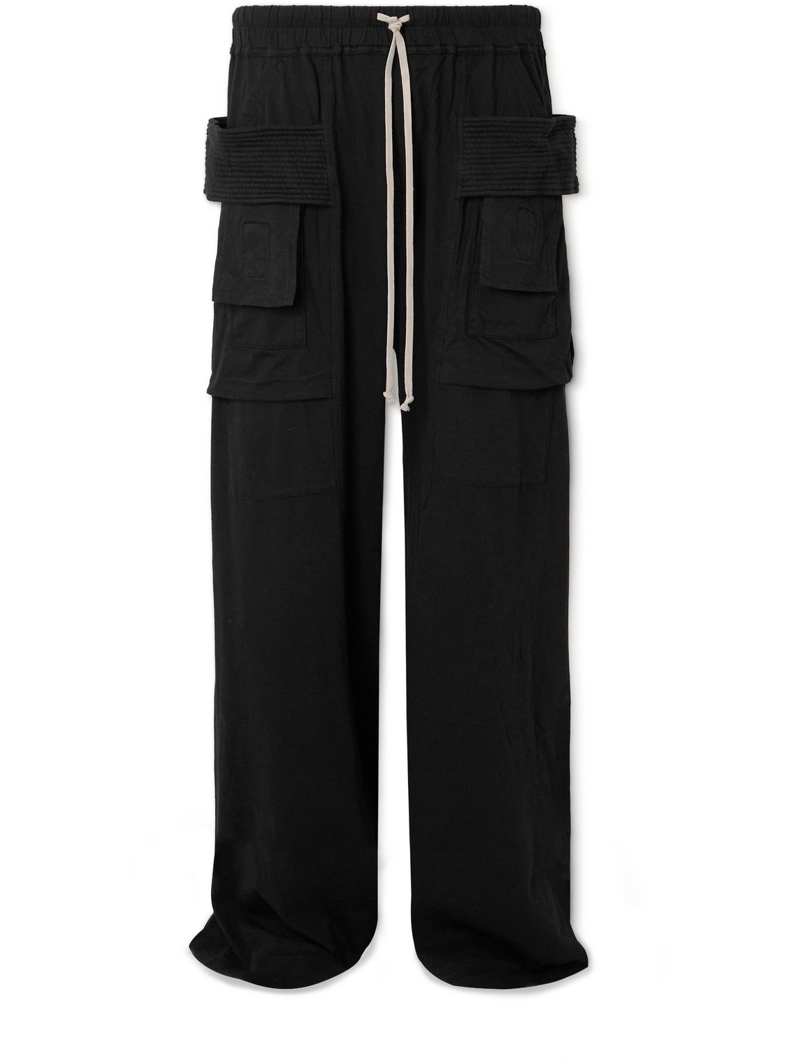 Creatch Wide-Leg Cotton-Twill Drawstring Cargo Sweatpants