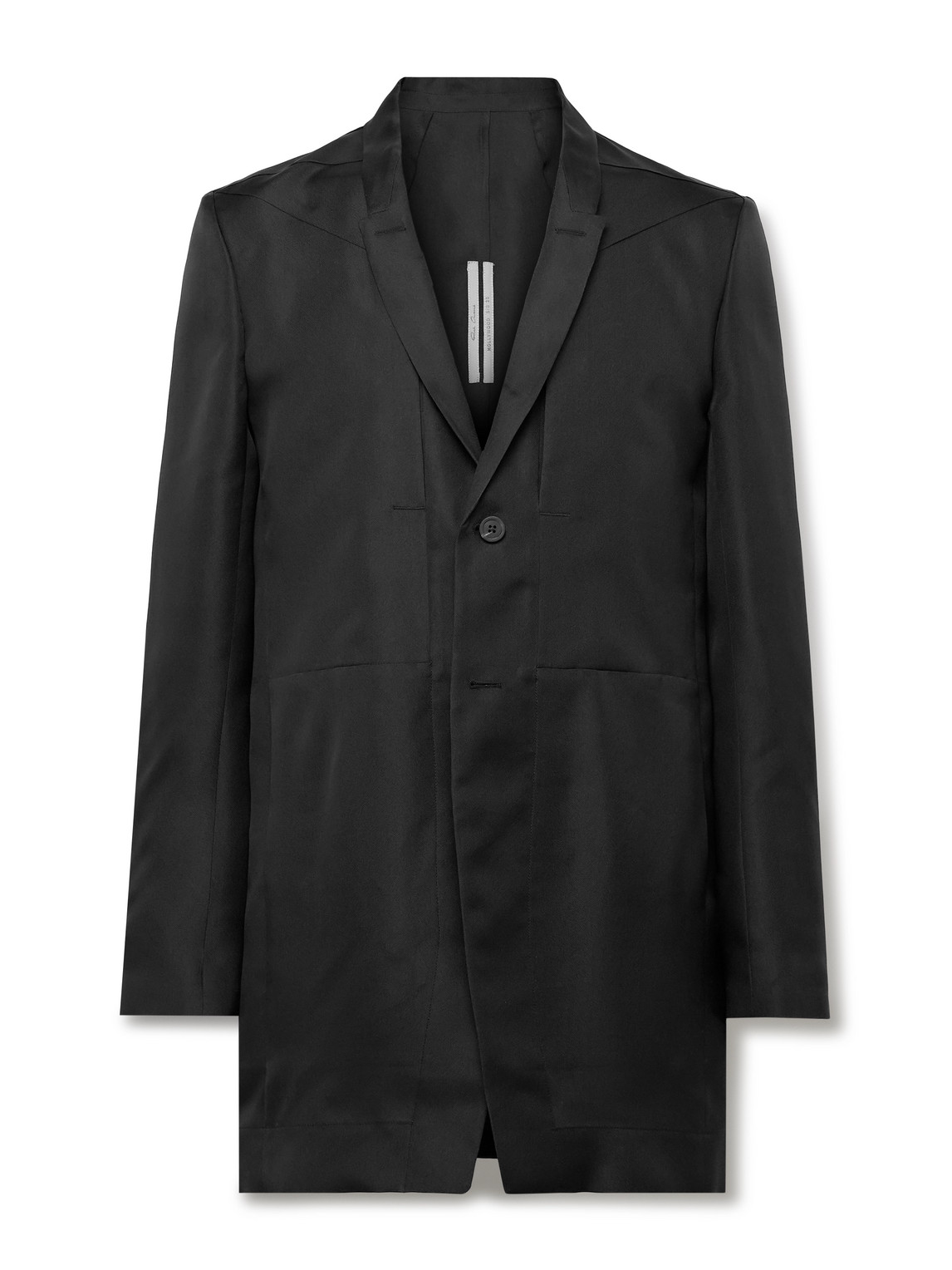 Rick Owens Lido Slim-fit Silk Grain De Poudre Blazer In Black