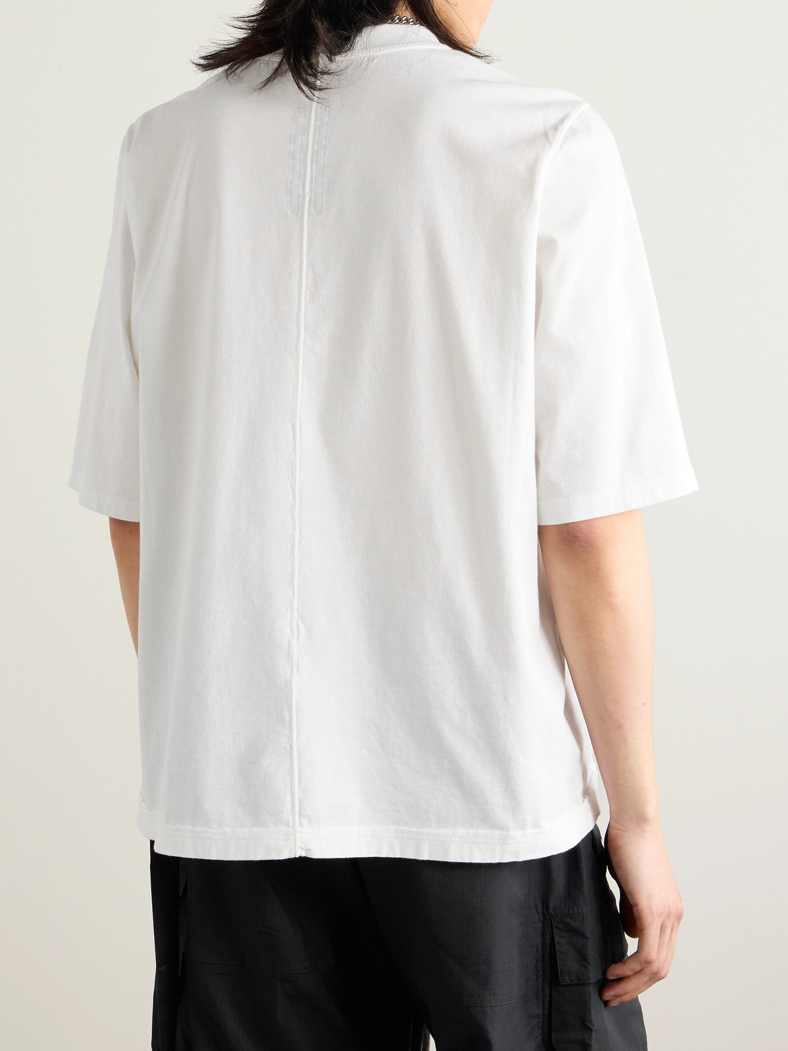 Shop Rick Owens Drkshdw Walrus Garment-dyed Cotton-jersey T-shirt In White