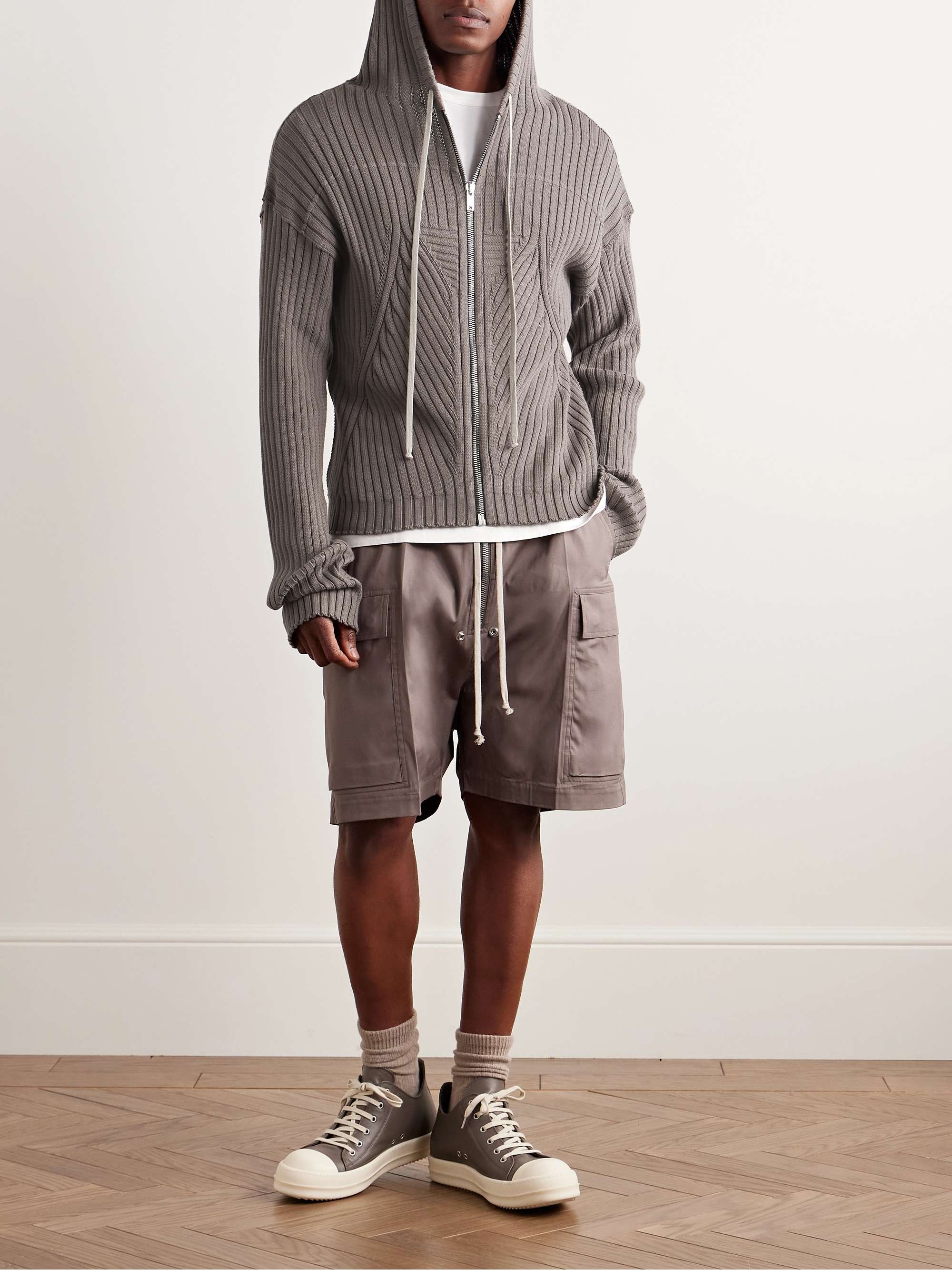 RICK OWENS Bolan Banana Flared Zip-Detailed Waxed-Leather