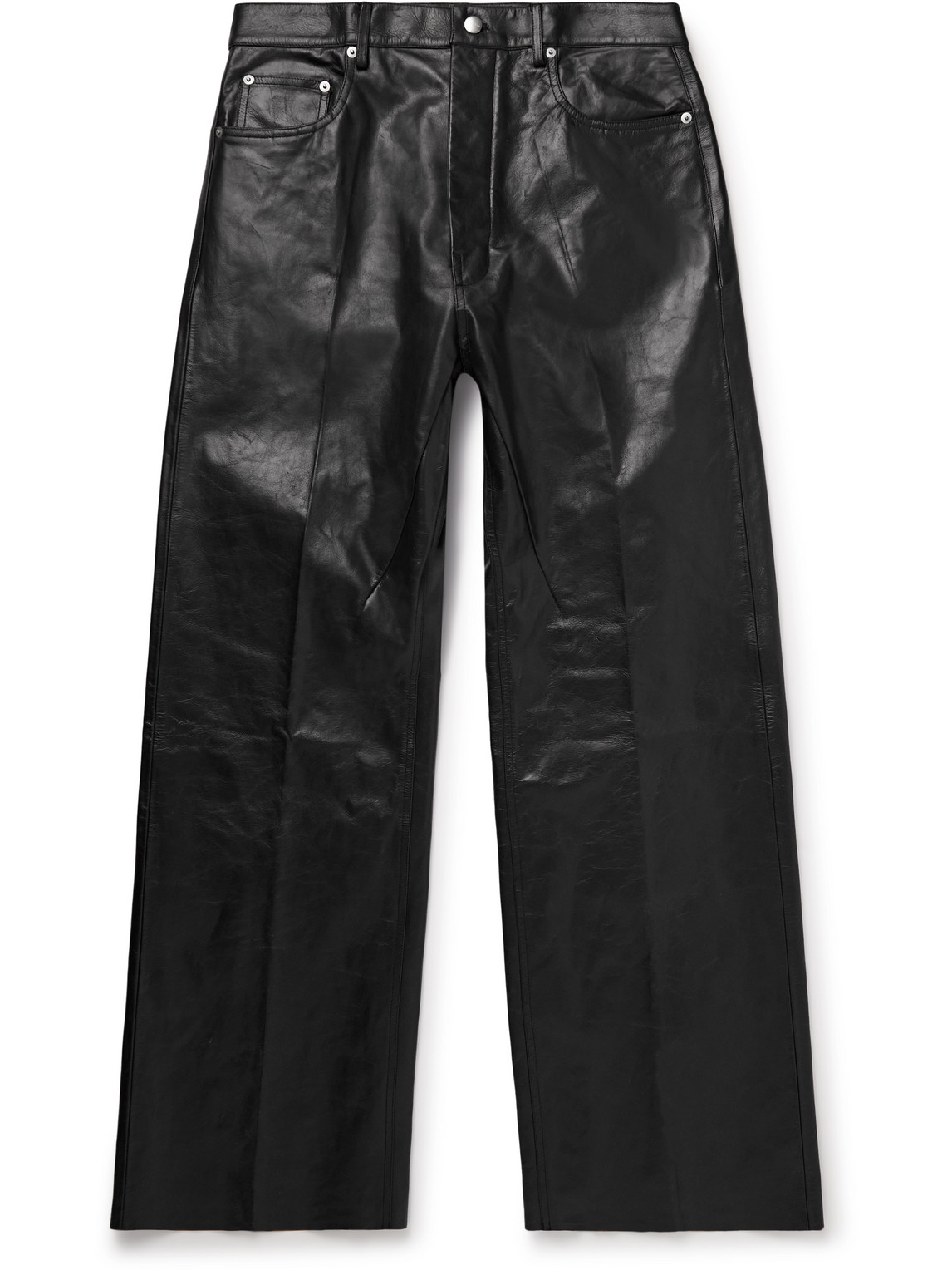 Geth Wide-Leg Leather Trousers