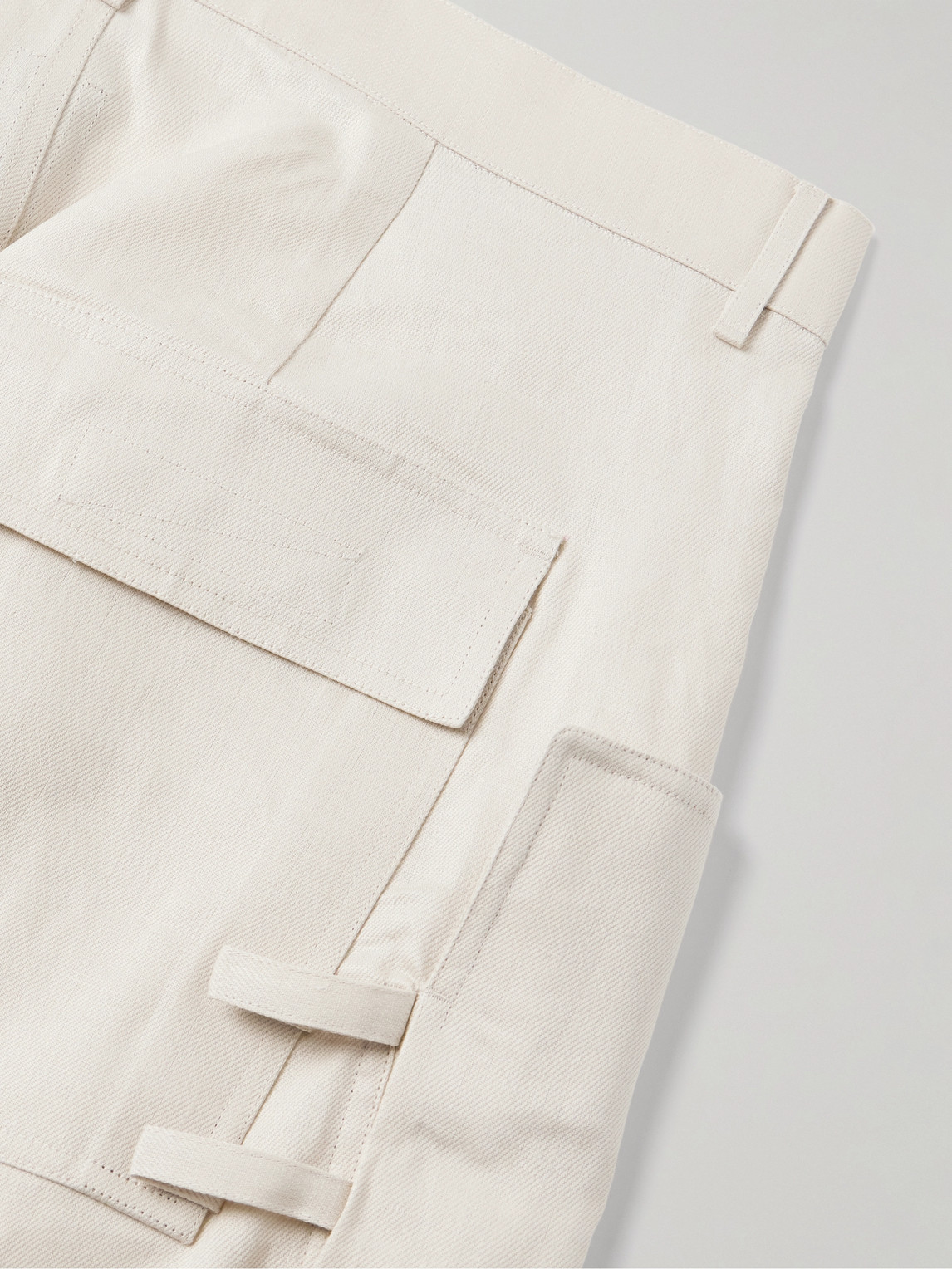 Rick Owens Stefan Wide-leg Linen Cargo Trousers In Neutrals