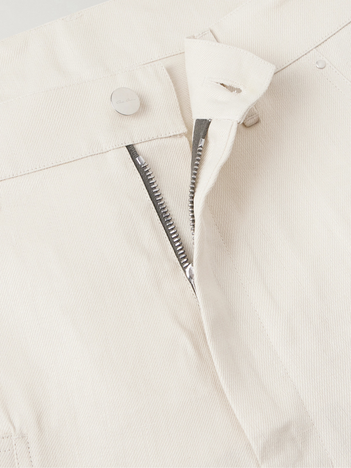 Rick Owens Stefan Wide-leg Linen Cargo Trousers In Neutrals