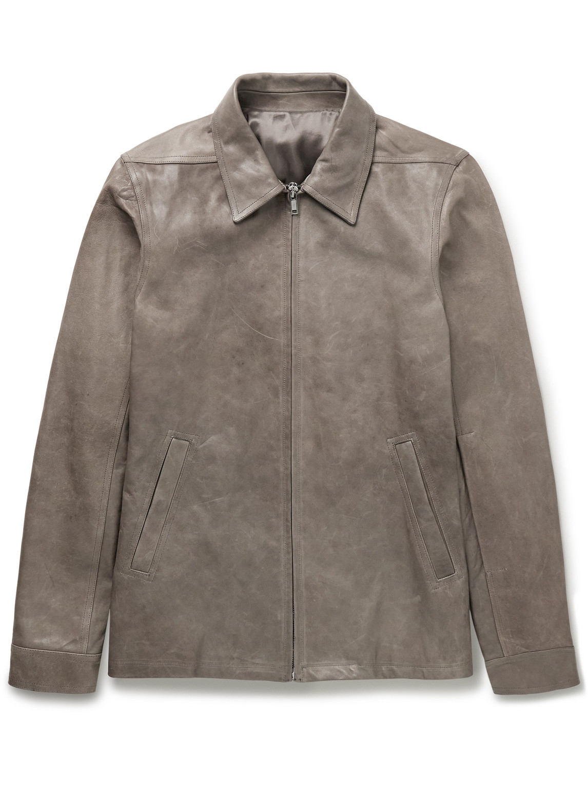 Rick Owens Brad Leather Jacket In Brown