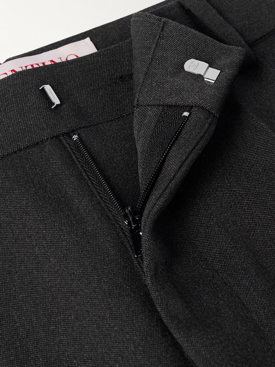 Valentino Garavani Charcoal Wool Pant In Black