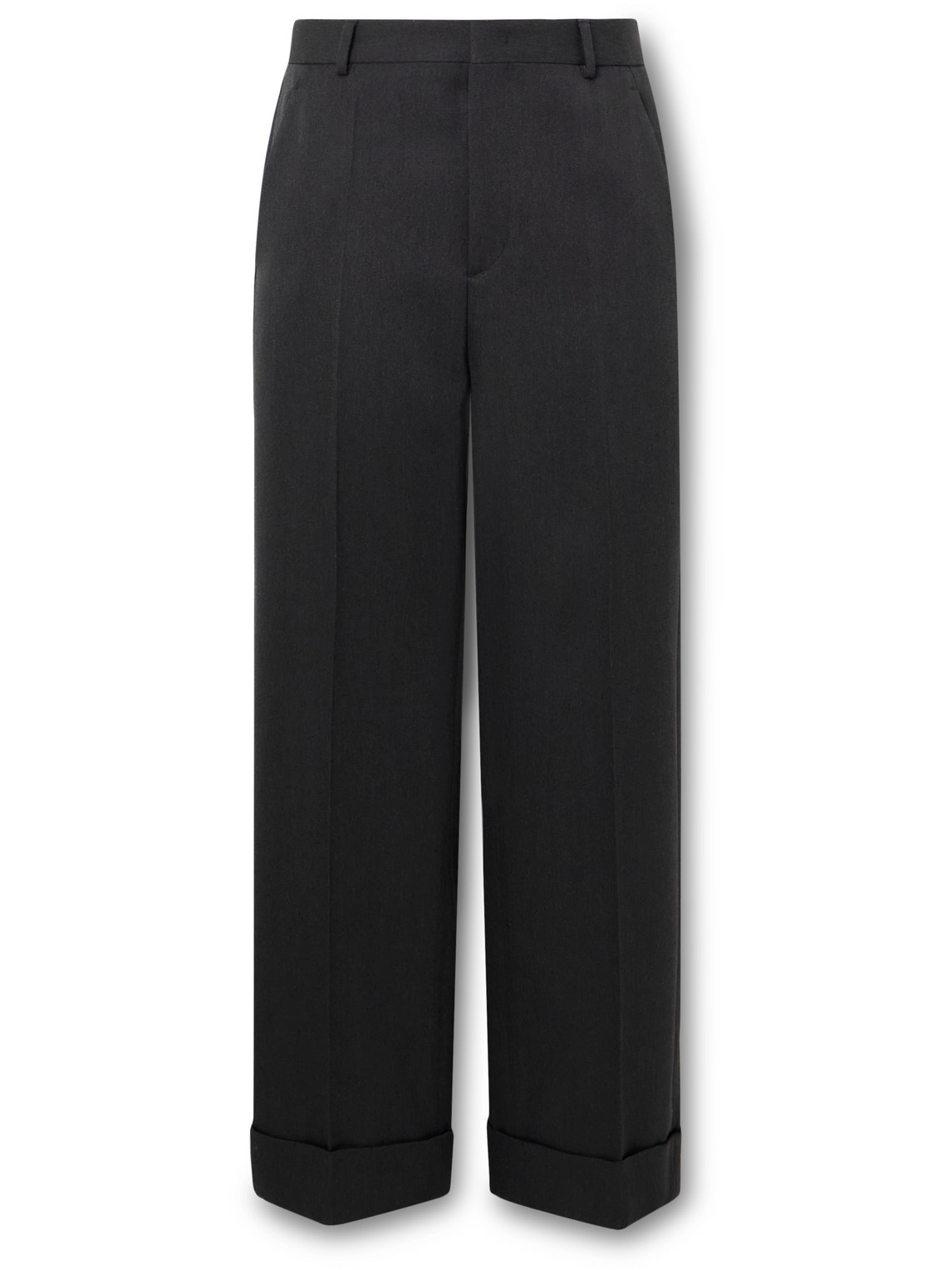 Valentino Garavani Charcoal Wool Pant In Black