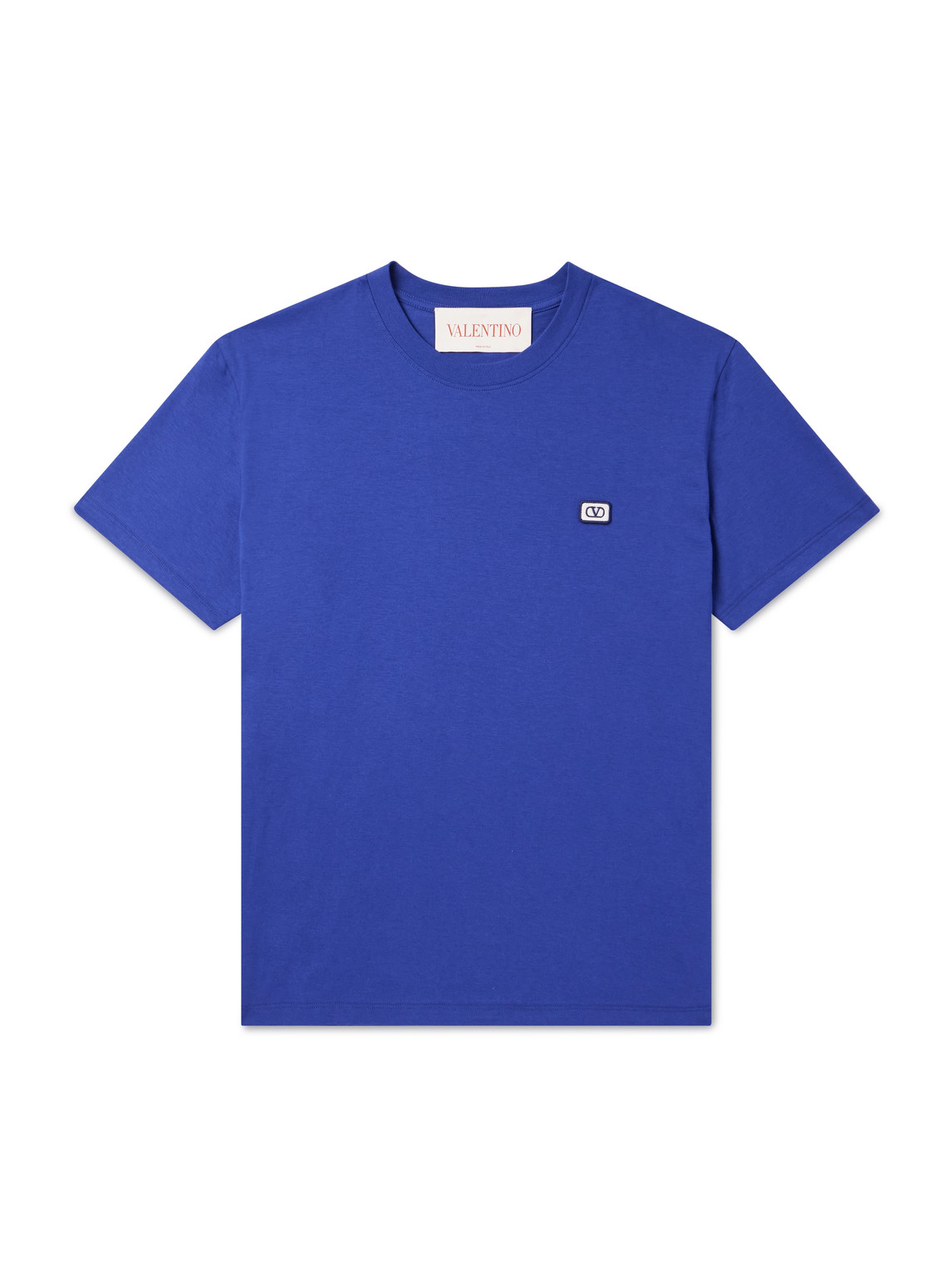 Valentino Vlogo Patch Crewneck T-shirt In Blue