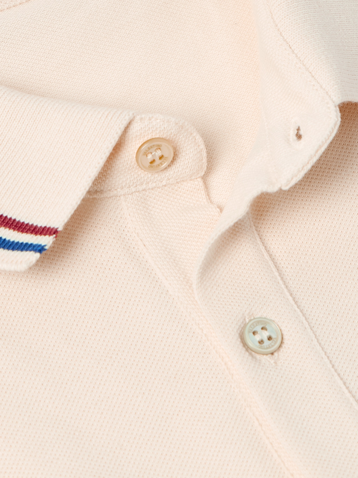 Valentino Cotton Piqué Polo Shirt With V-logo Patch In Neutral